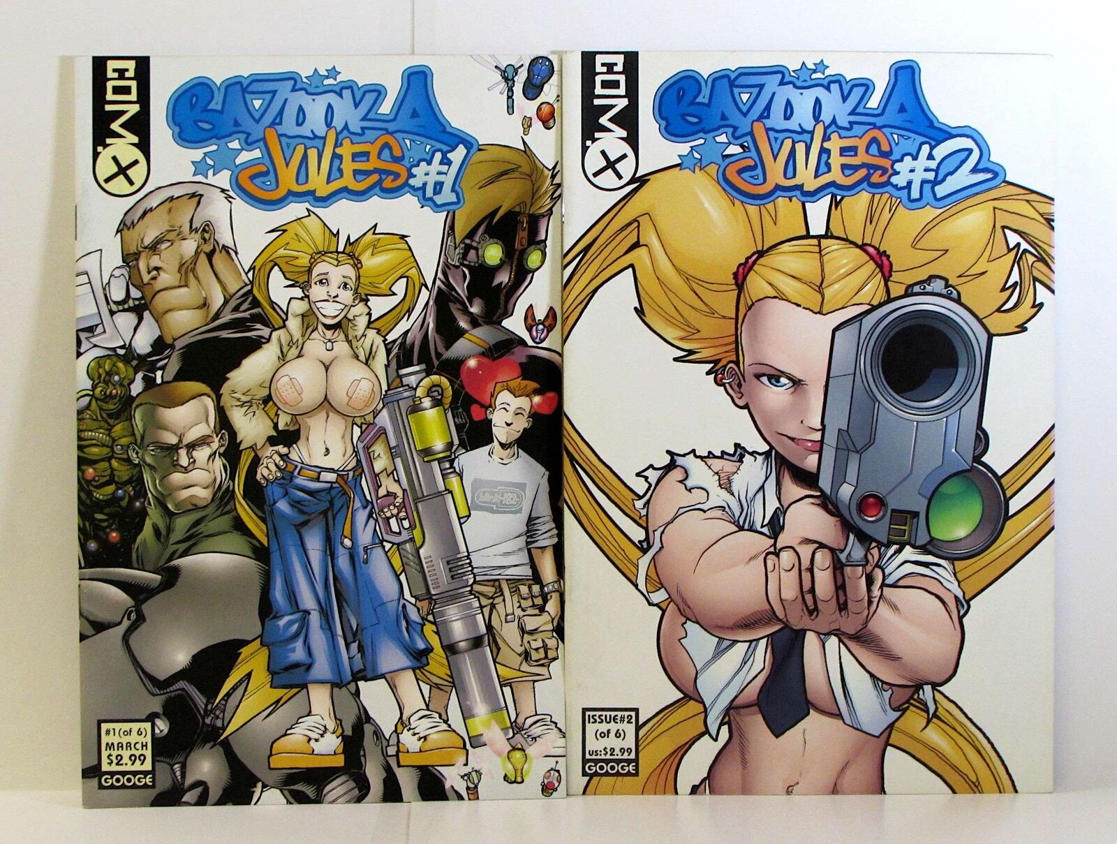Bazooka Jules Lot of 2 #1,2 com.x (2001) NM- 1st Print Comic Books