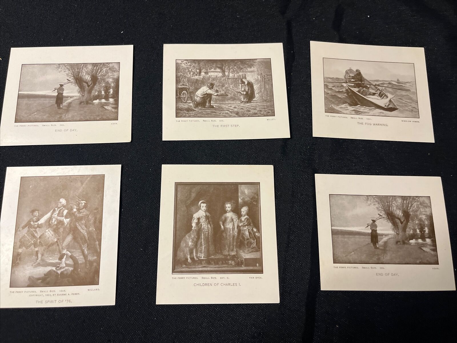 Vintage The Perry Pictures Lot Of (6) Small Engravings Malden, MA 1900s