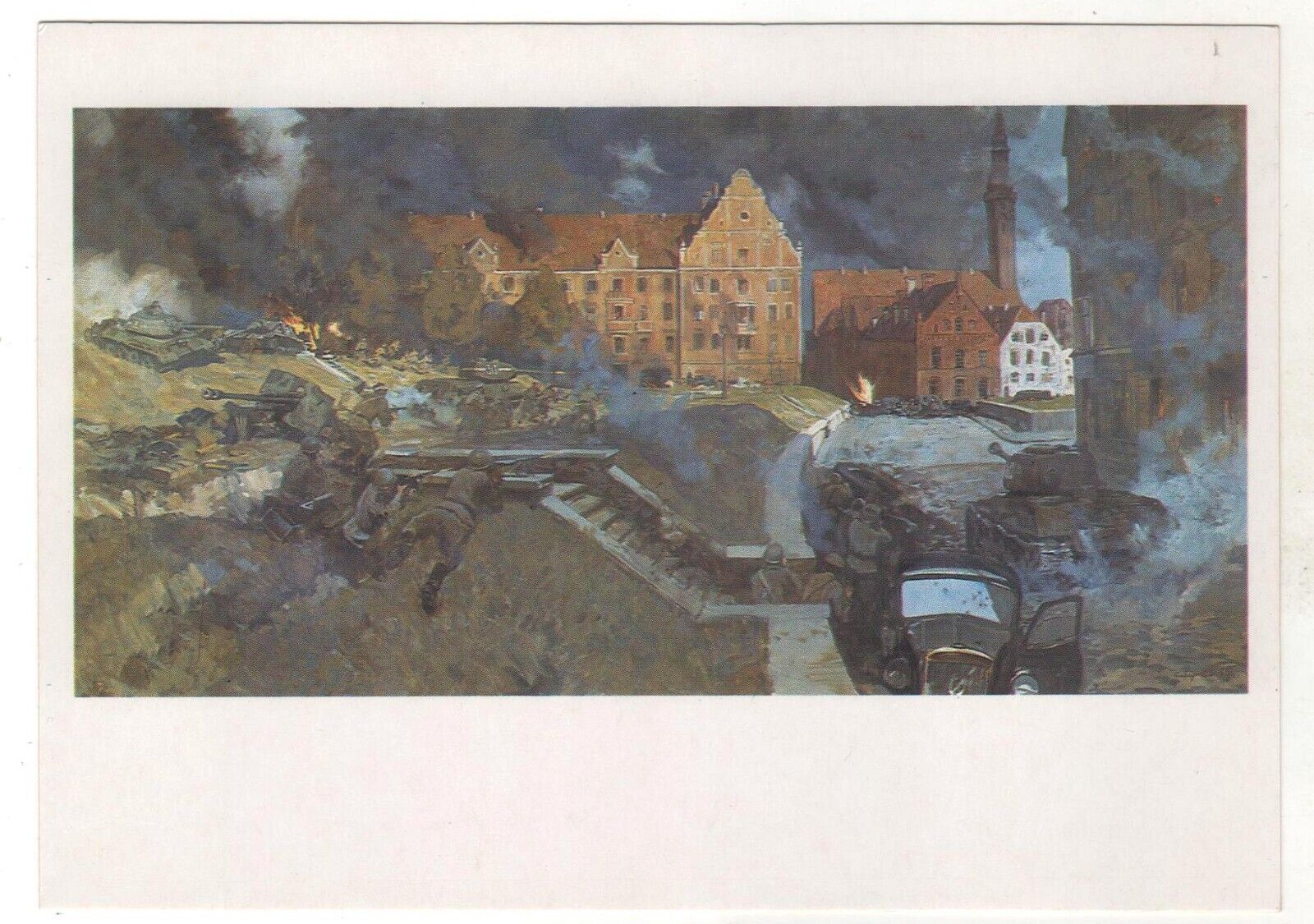 1988 WW2 Military War Liberation of Tallinn Battle Tank Army OLD Russia Postcard