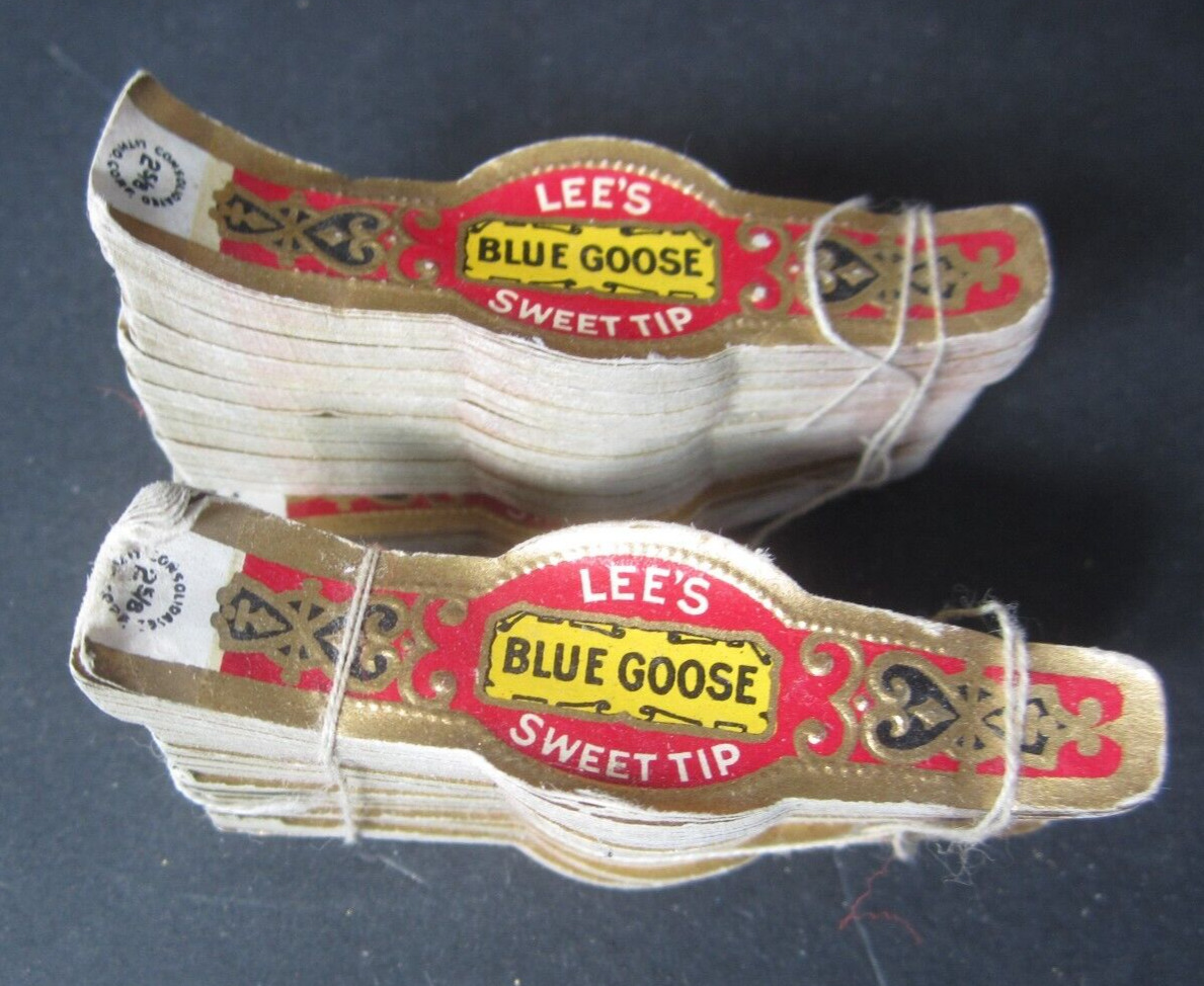 Wholesale Lot of 500 Old Vintage - Lee\'s BLUE GOOSE - Cigar Bands - LABELS