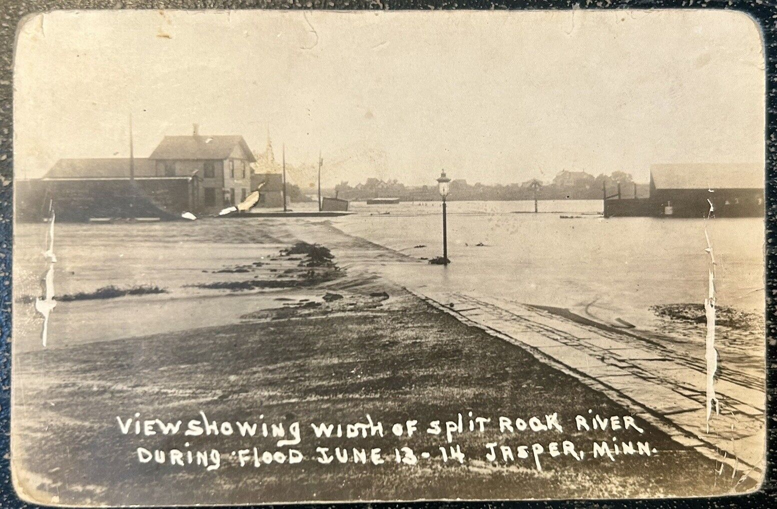 RPPC Jasper Minnesota Flood June 1914. Split Rock River. Real Photo Postcard. ￼