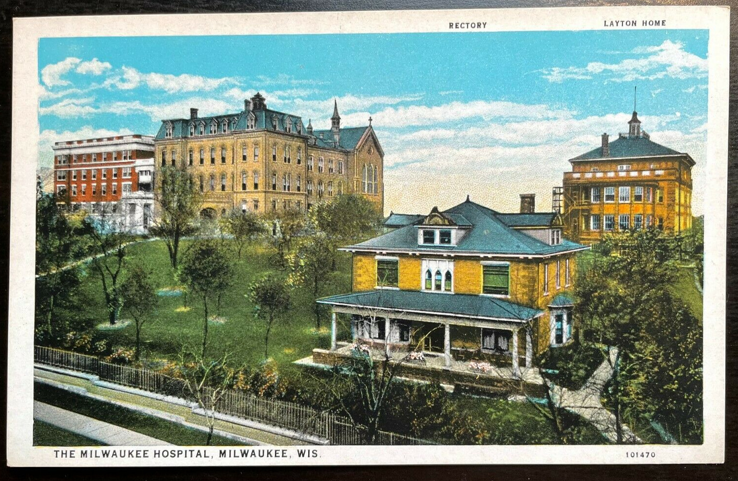 Vintage Postcard 1924 The Milwaukee Hospital  Milwaukee Wisconsin (WI)