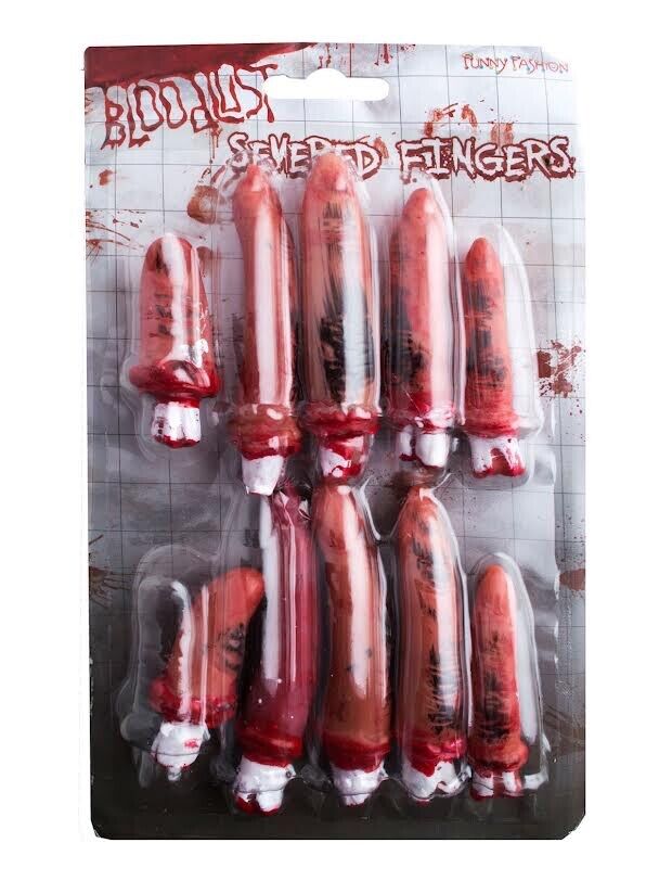 Bloody Severed Fingers Halloween Haunted House Prop 10ct Funny Fashion 74534
