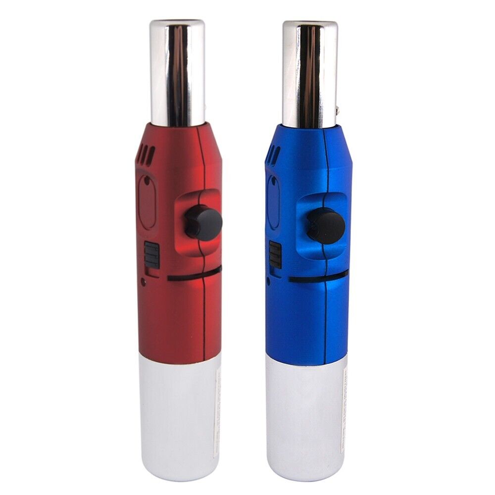 2 Pack Pen Jet Butane Torch Lighter Safety Lock & Adjustable Flame Refillable