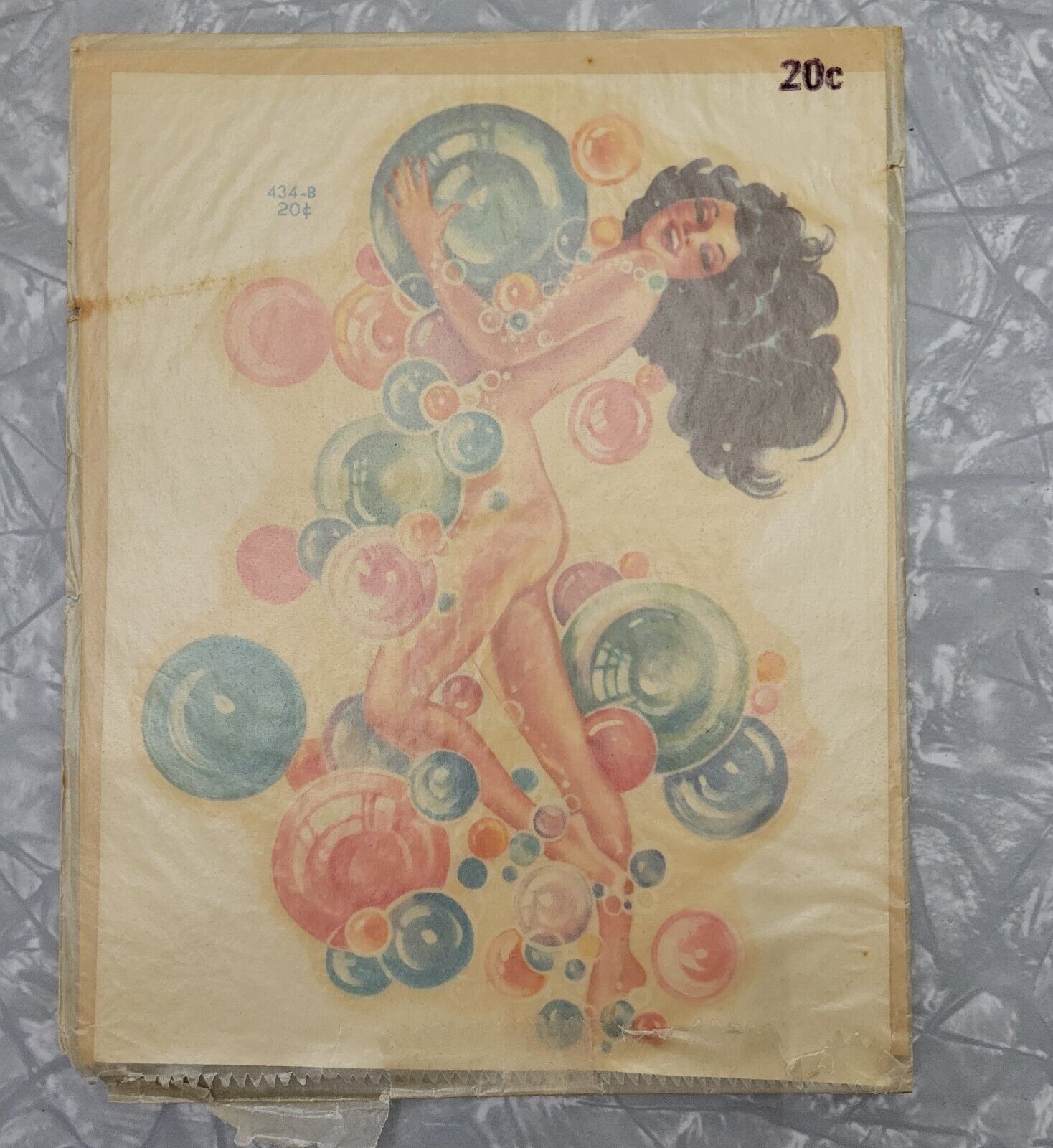 Vintage Meyercord #434-B Beauty Spot Pinup Bubble Girl Decal ~ 7.5\