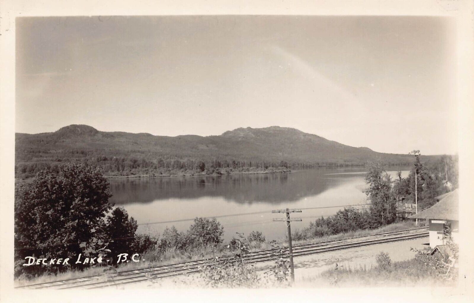 RPPC Decker Lake British Columbia Train Railroad Depot Photo Postcard B66