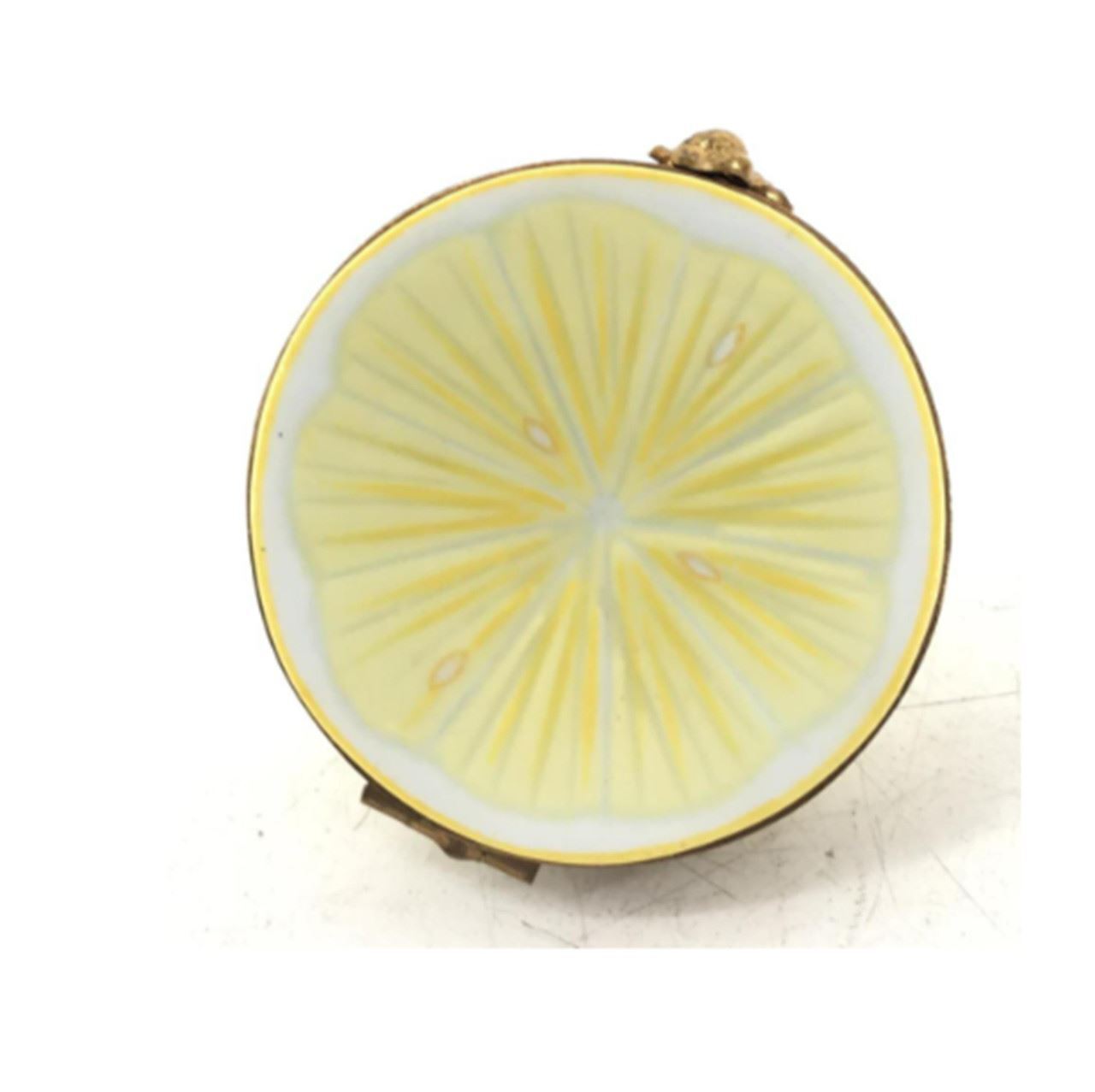 Limoges Hand Painted Lemon Trinket Box | Vintage