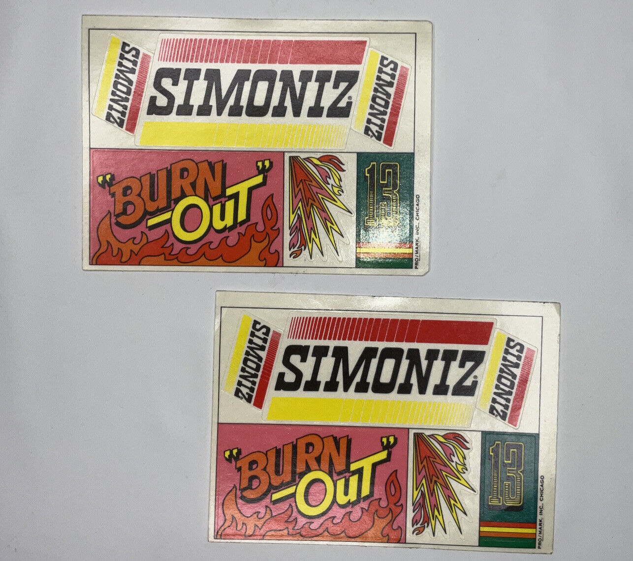 Vintage SIMONIZ decal sticker vintage pro mark Chicago lot of 2 RARE