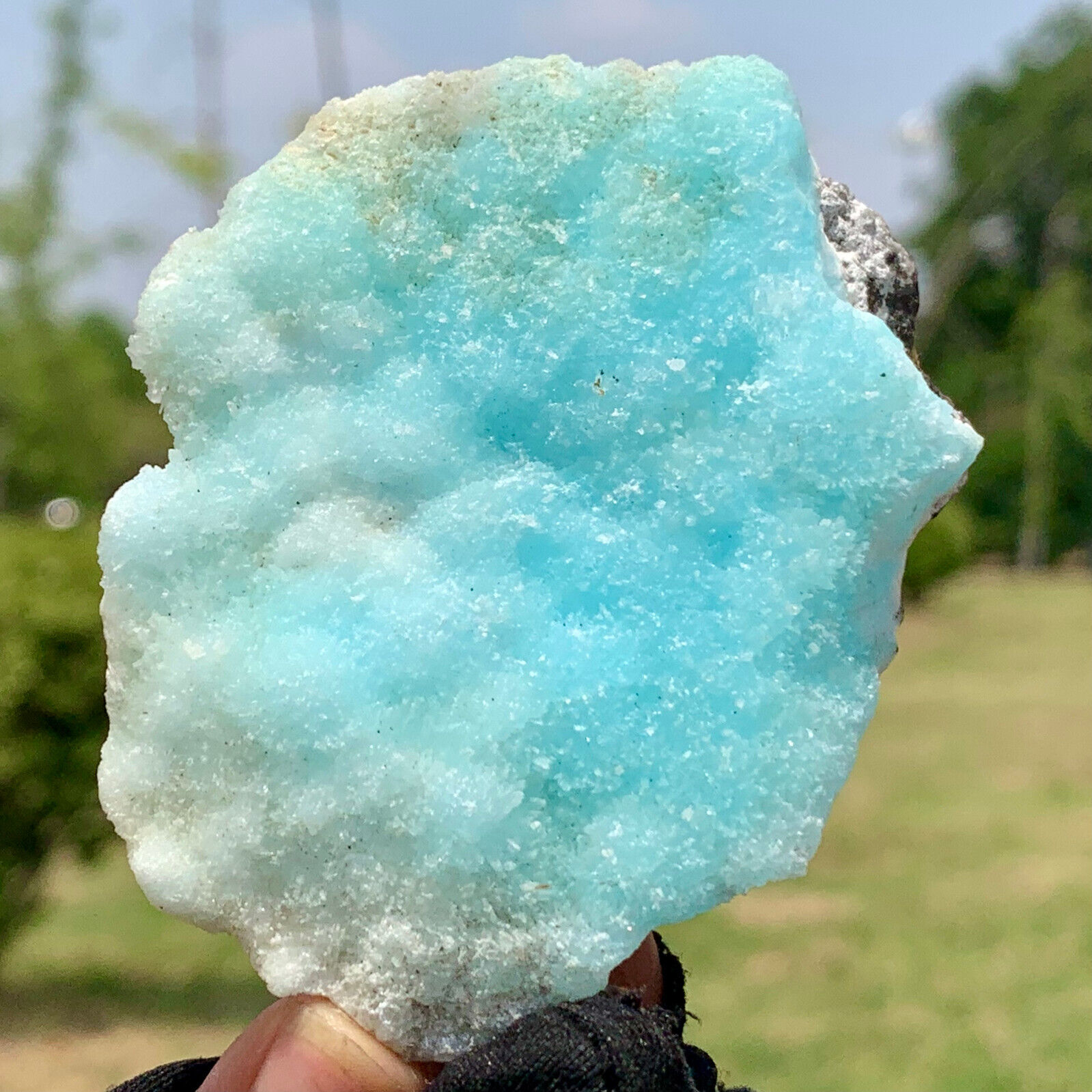 53G Natural beautiful blue texture stone mineral sample quartz crystal healing