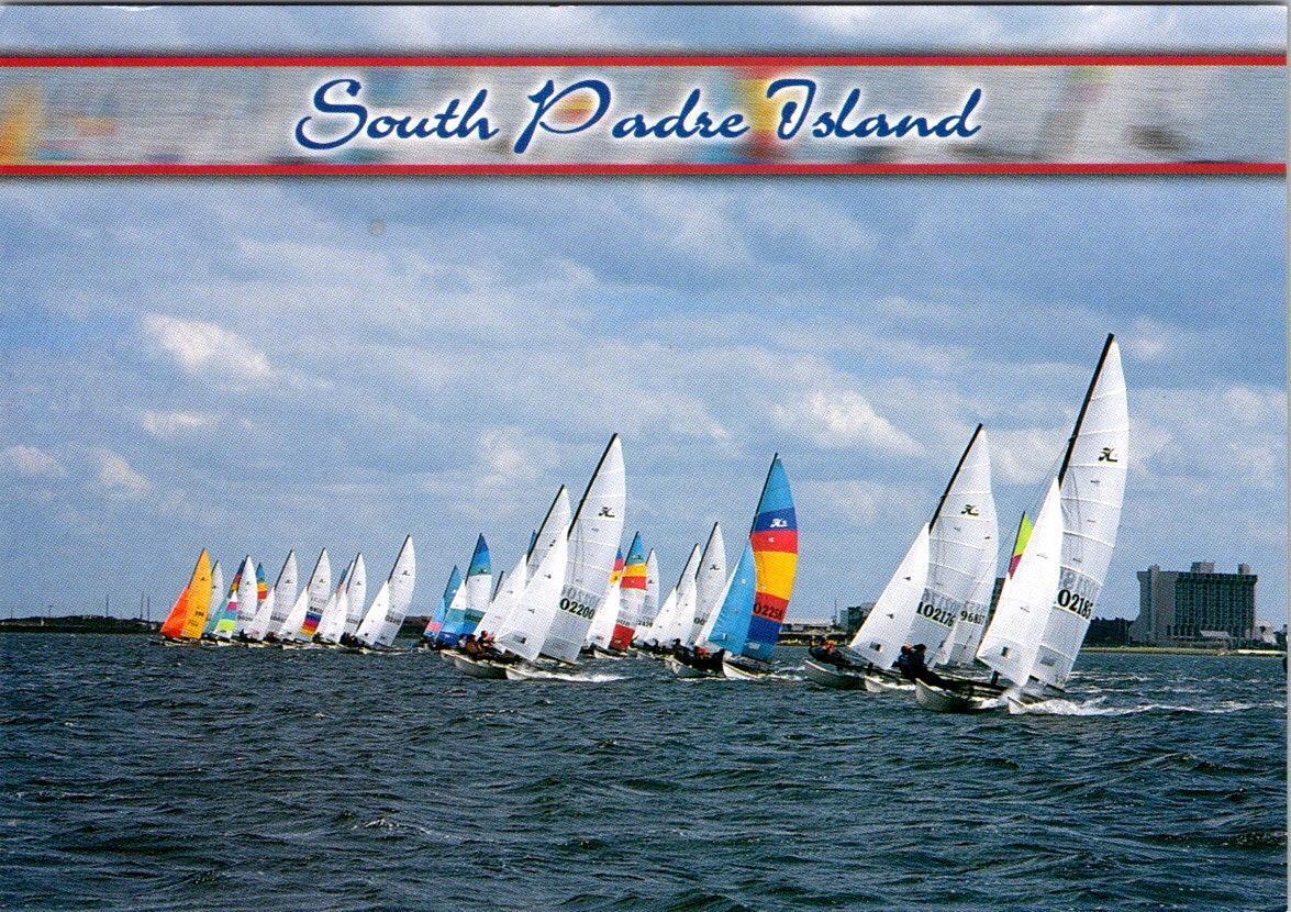 South Padre Island, TX Texas  HOBIE 16 CONTINENTALS Catamaran Race? 4X6 Postcard
