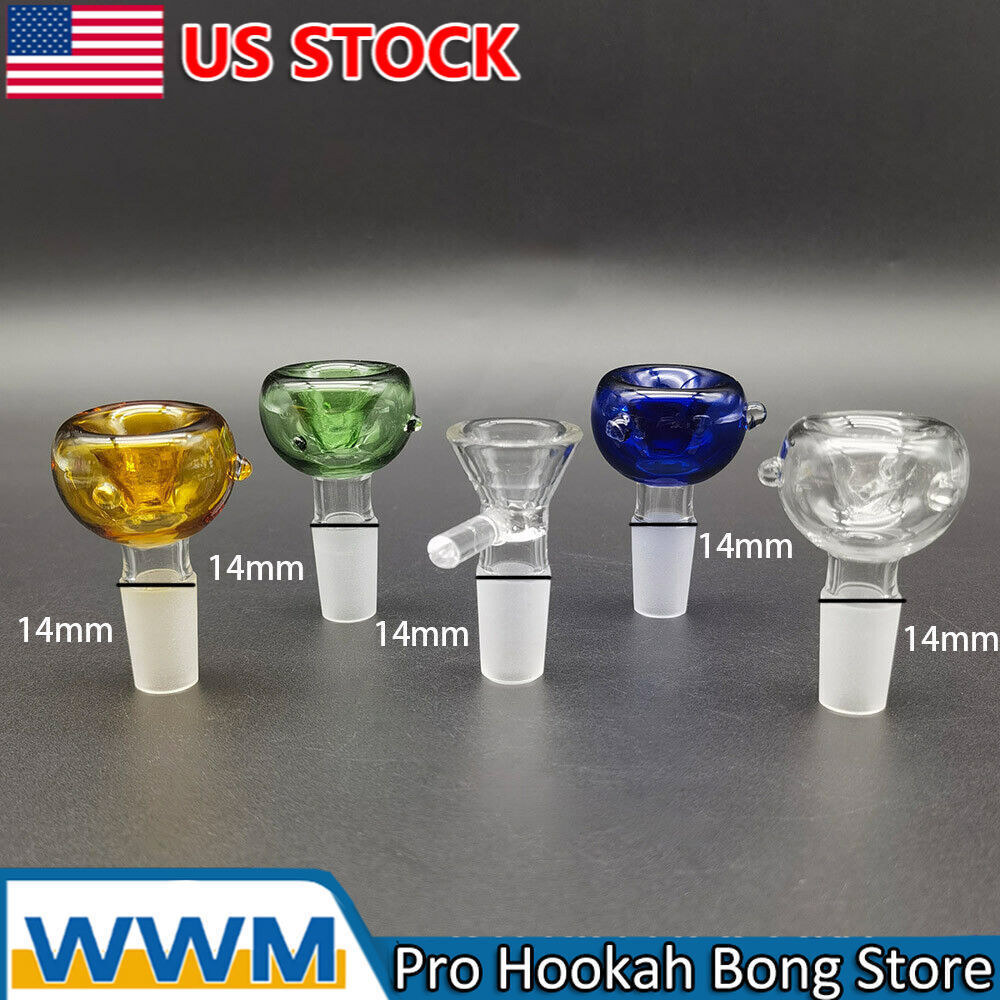 5Pcs/Set Mixed 14mm Male Glass Bong Head Piece for Hookah Smoking Water Pipe US