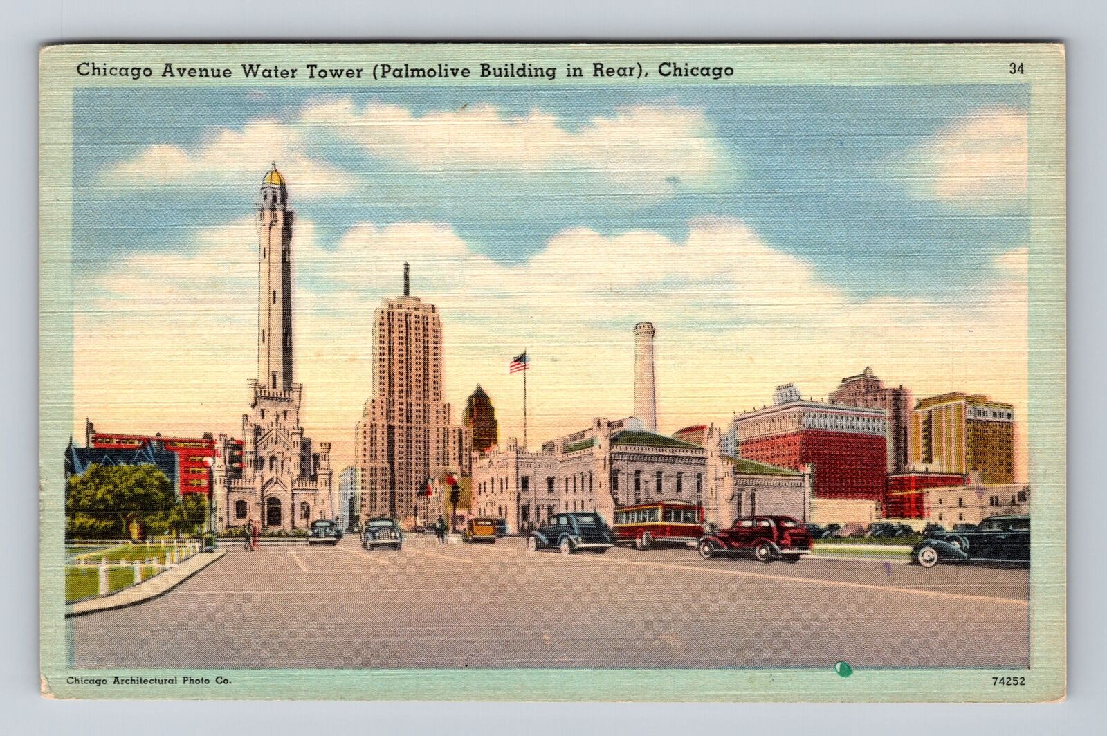 Chicago IL-Illinois, Chicago Avenue Water Tower, Antique Vintage Postcard