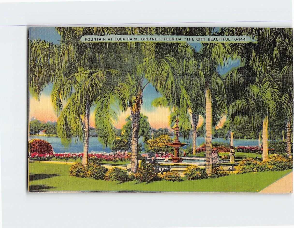 Postcard Fountain at Eqla Park Orlando Florida USA