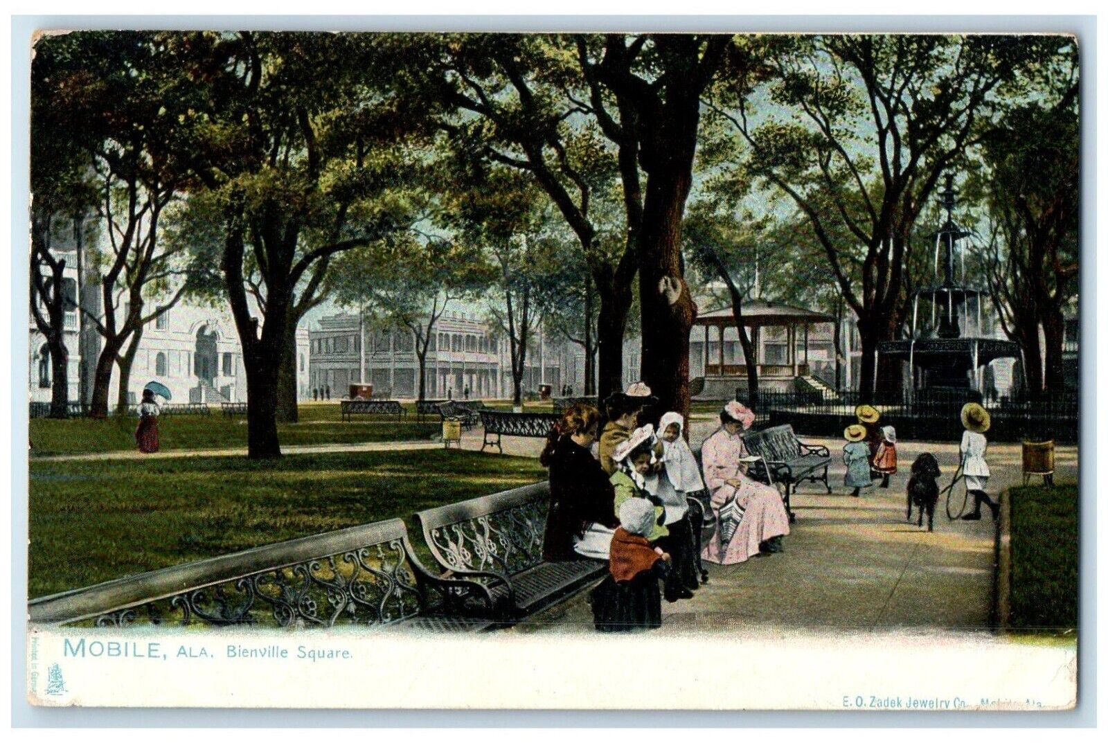 1905 View Of Bienville Square Dog Mobile Alabama AL Tuck's Antique Postcard