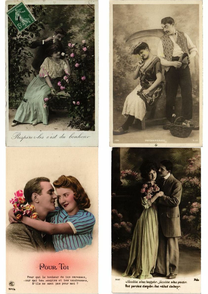 ROMANTIC COUPLES GLAMOUR REAL PHOTO 600 Vintage Postcards Pre-1940 Part 1(L2446)