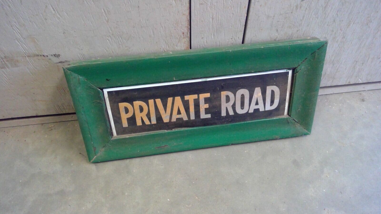 Old Private Road Wood framed Sign Vintage country road driveway camp cabin