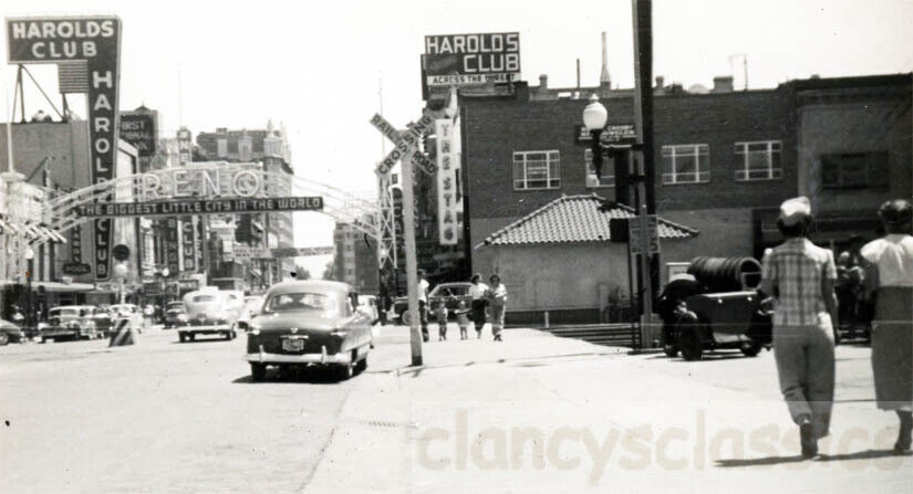 1950 RENO Nevada Harolds Club Street Scene