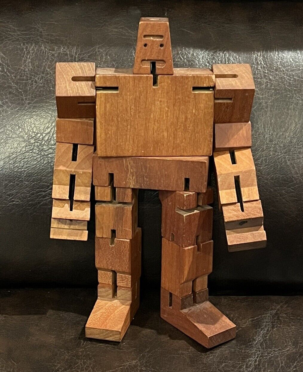 David Weeks Studio Areaware Cubebot Wooden Robot Puzzle Posable Sculpture