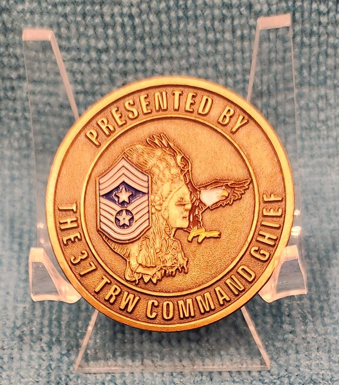 The 37th TRW Command Chief Lackland AFB, San Antonio, Texas Challenge Coin 1.5\