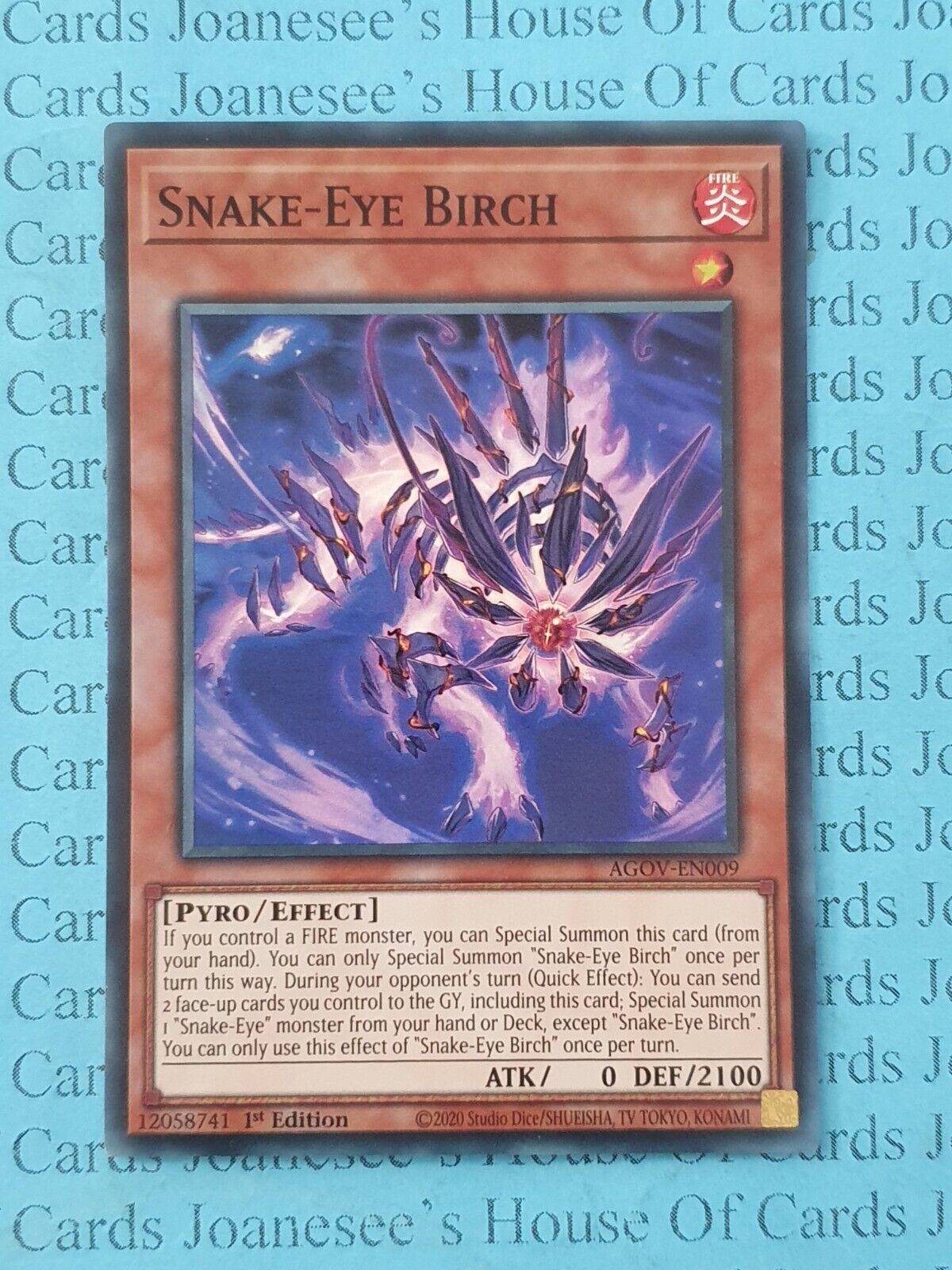 Snake-Eye Birch AGOV-EN009 Super Rare Yu-Gi-Oh Card 1st Edition New
