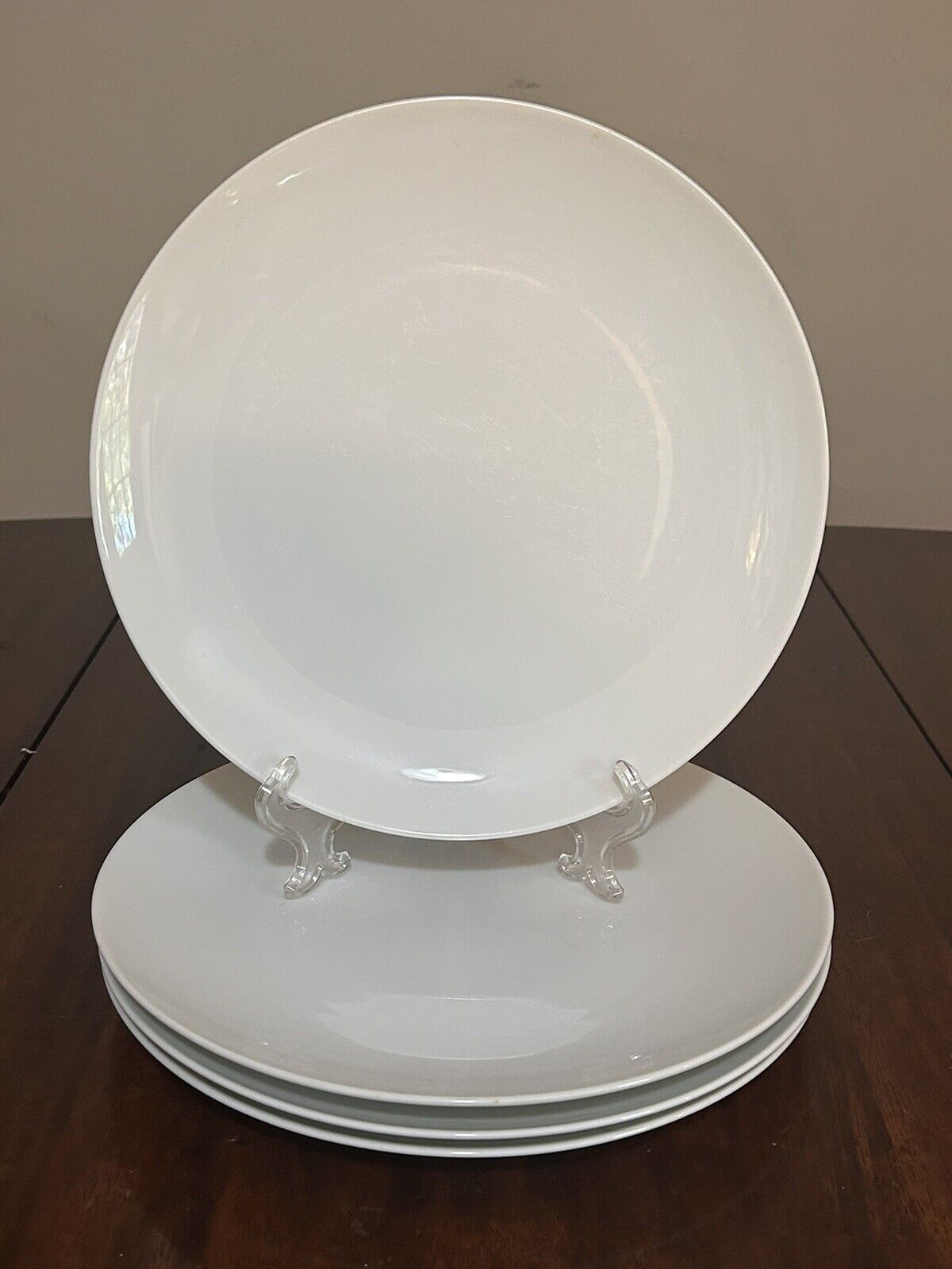 Noritake Savoy White 10.5” Dinner Plate 5825 Set Of 4 EUC