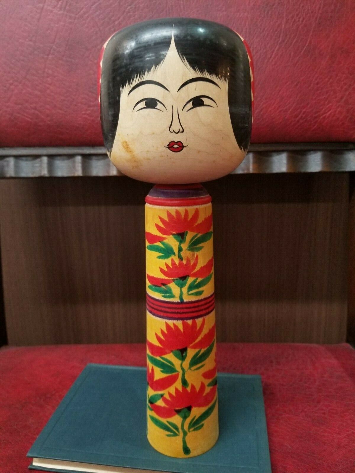 b.1935 SATO Shoichi 30cm HIJIORI (Shusuke) Kokeshi Japanese Doll /GC