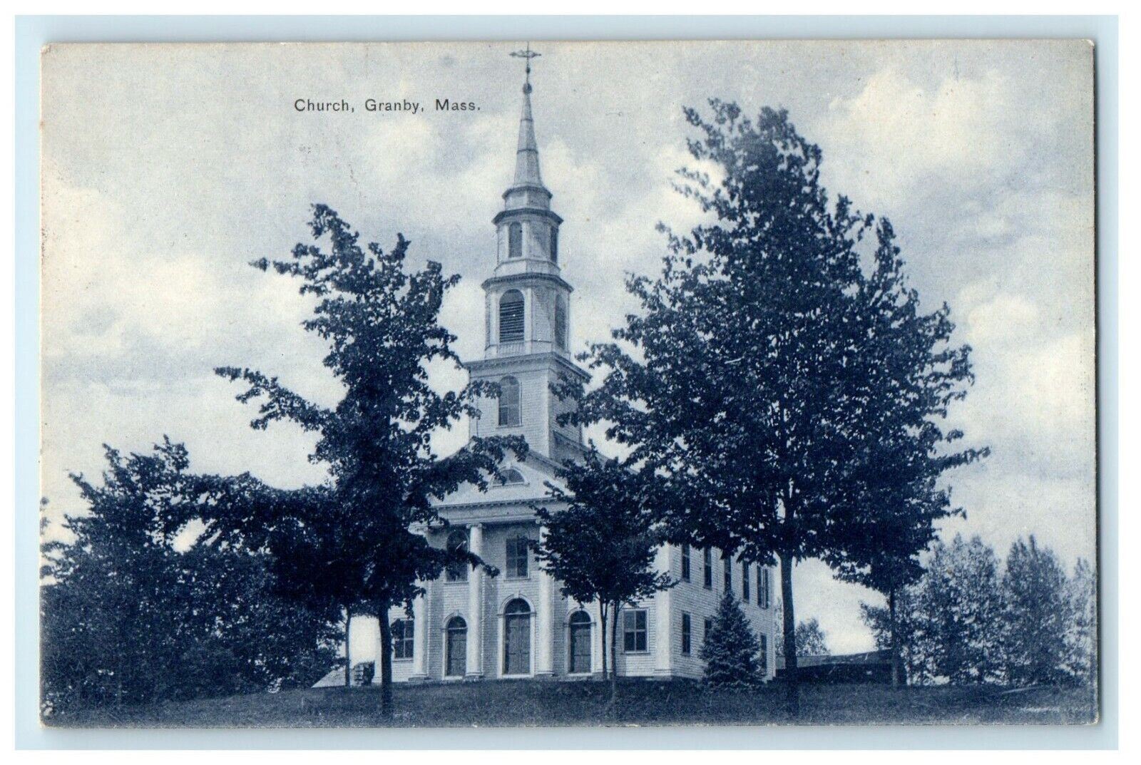 1908 Church Standing in, Granby, Massachusetts MA Antique Postcard