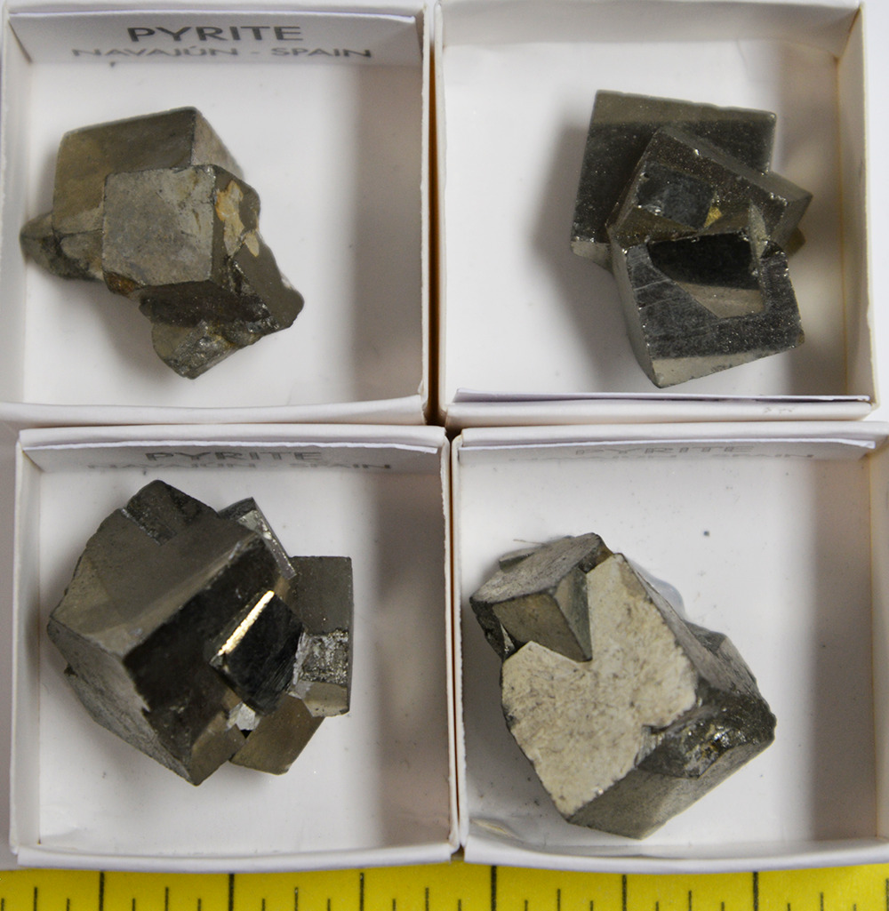 PYRITE CUBE CRYSTALS, TWINNED (1/2\
