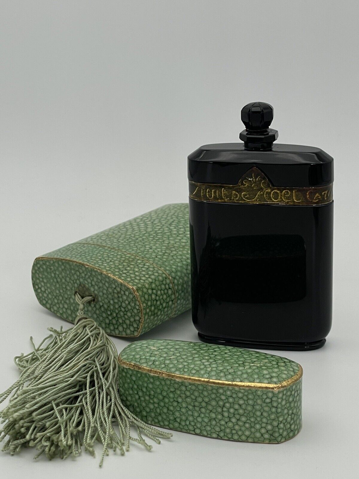 Vintage Caron Nuit De Noel With  Some Perfume Baccarat Glass Bottle Original Box