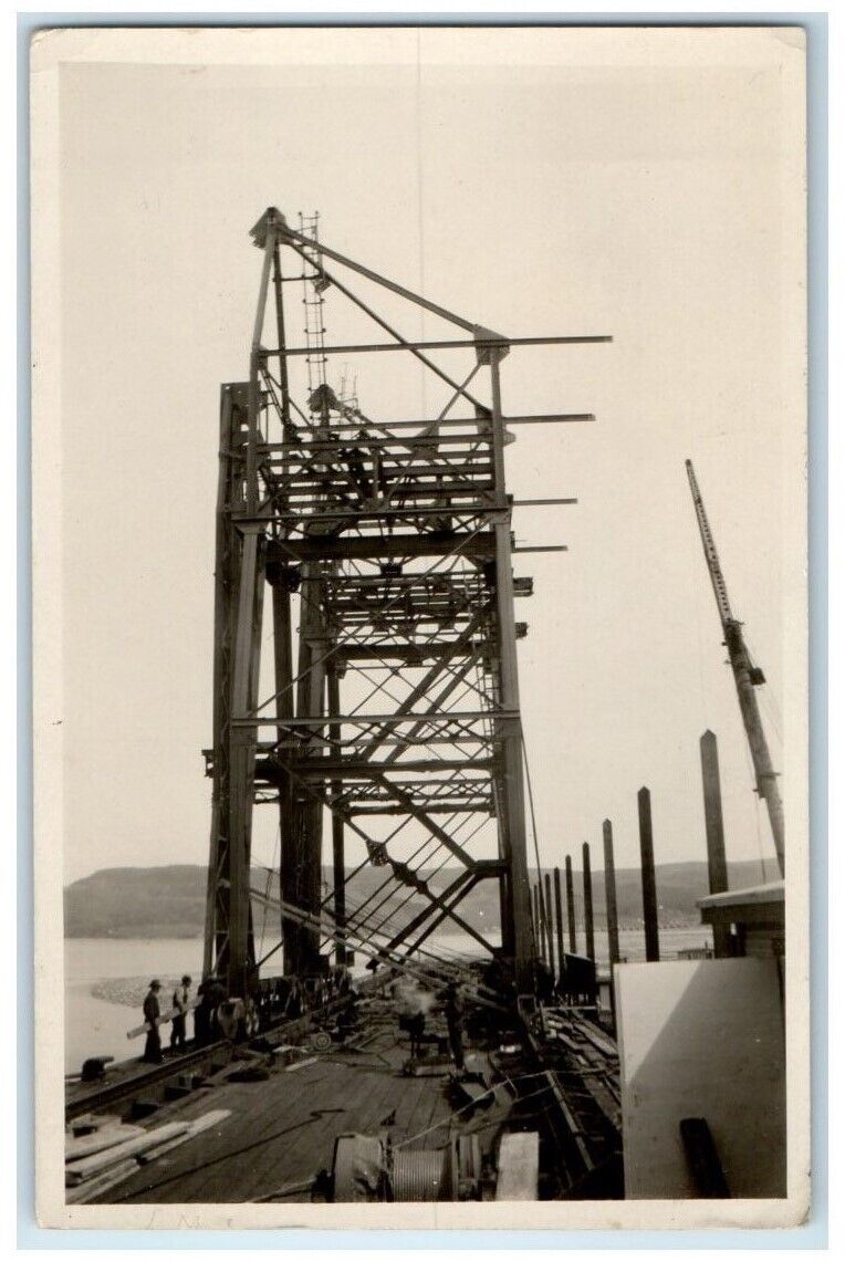 c1920's Bridge Construction Scene Occupational Canada RPPC Photo Postcard