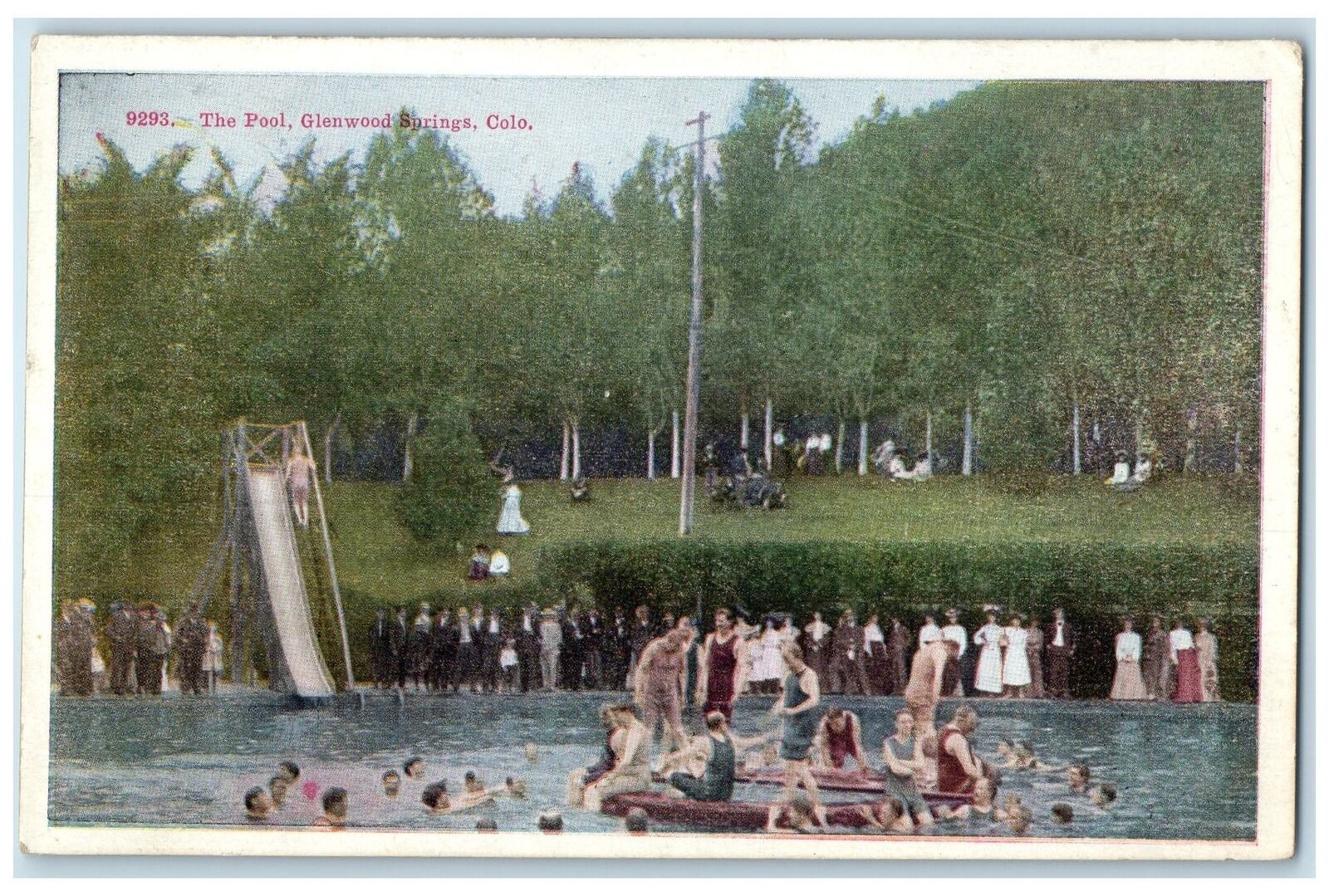 c1920\'s The Bathing Swimming Pool Park Glenwood Springs Colorado CO Postcard