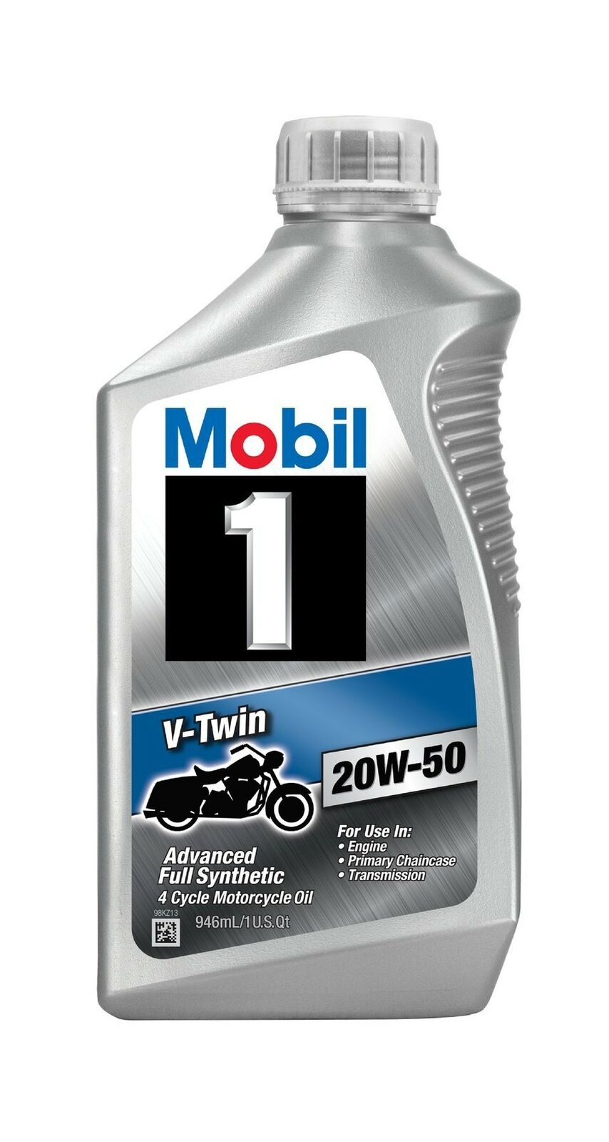 Mobil 1 96936 20W-50 V-Twin Synthetic Motocycle Motor Oil - 1 Quart (Pack of 6)