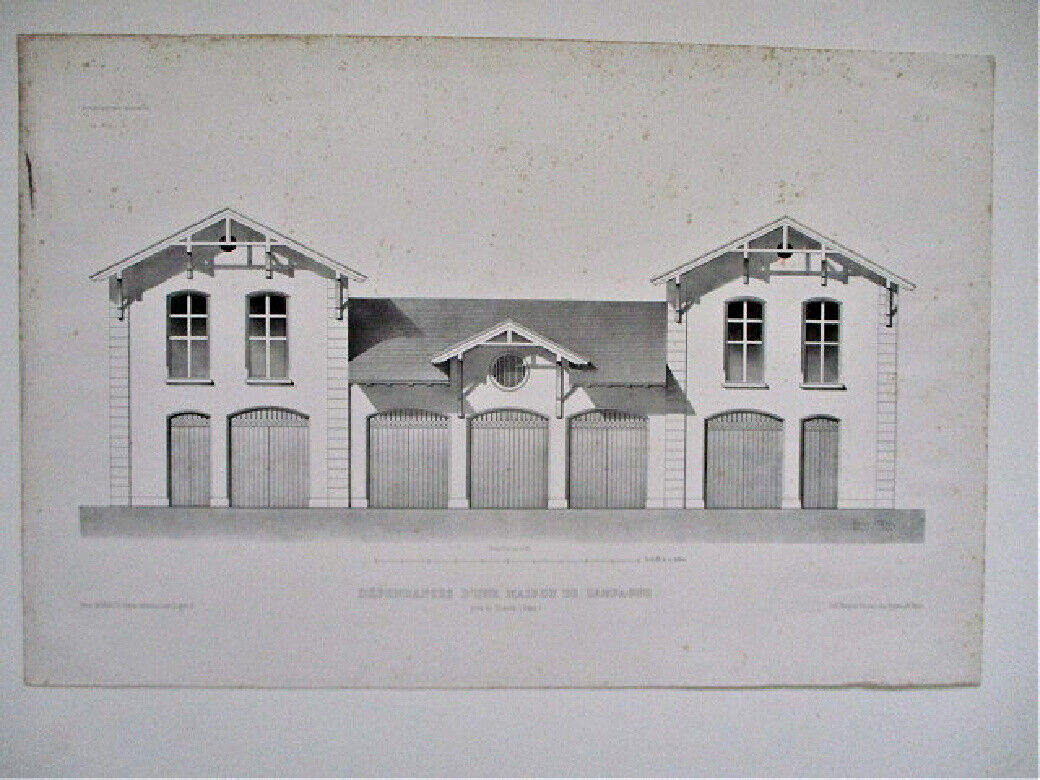 Vintage Architectural FACADE French MAISON de CAMPAGNE pres Dresde (Saxe),C.1880
