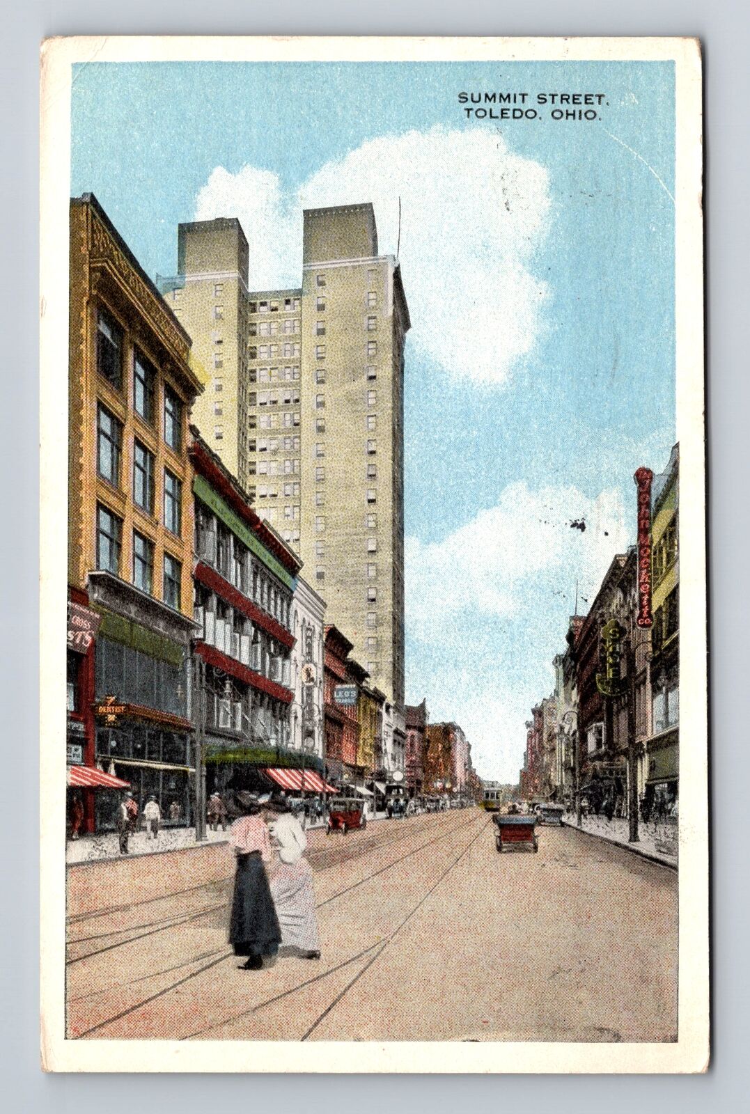 Toledo OH-Ohio, Summit Street, Advertisment, Antique, Vintage c1916 Postcard