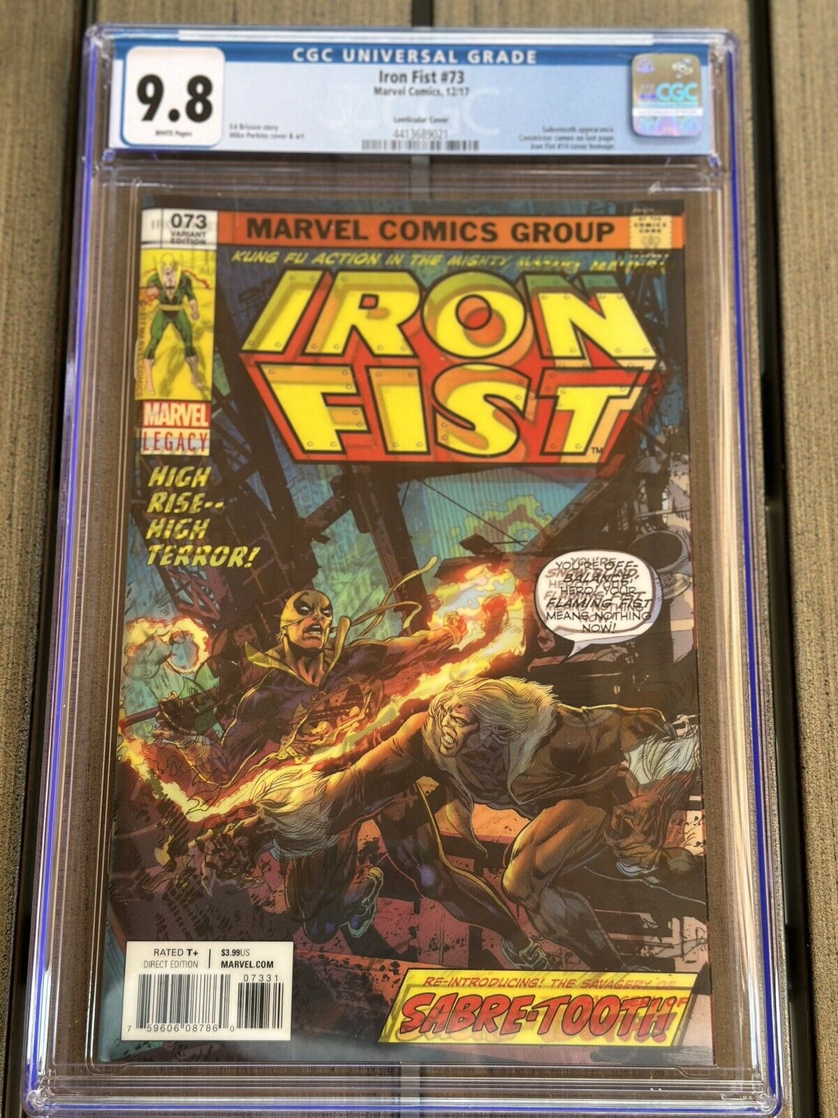 Iron Fist #73 CGC 9.8🔥Lenticular Cover 🔥Iron Fist #14 cover homage, Sabretooth