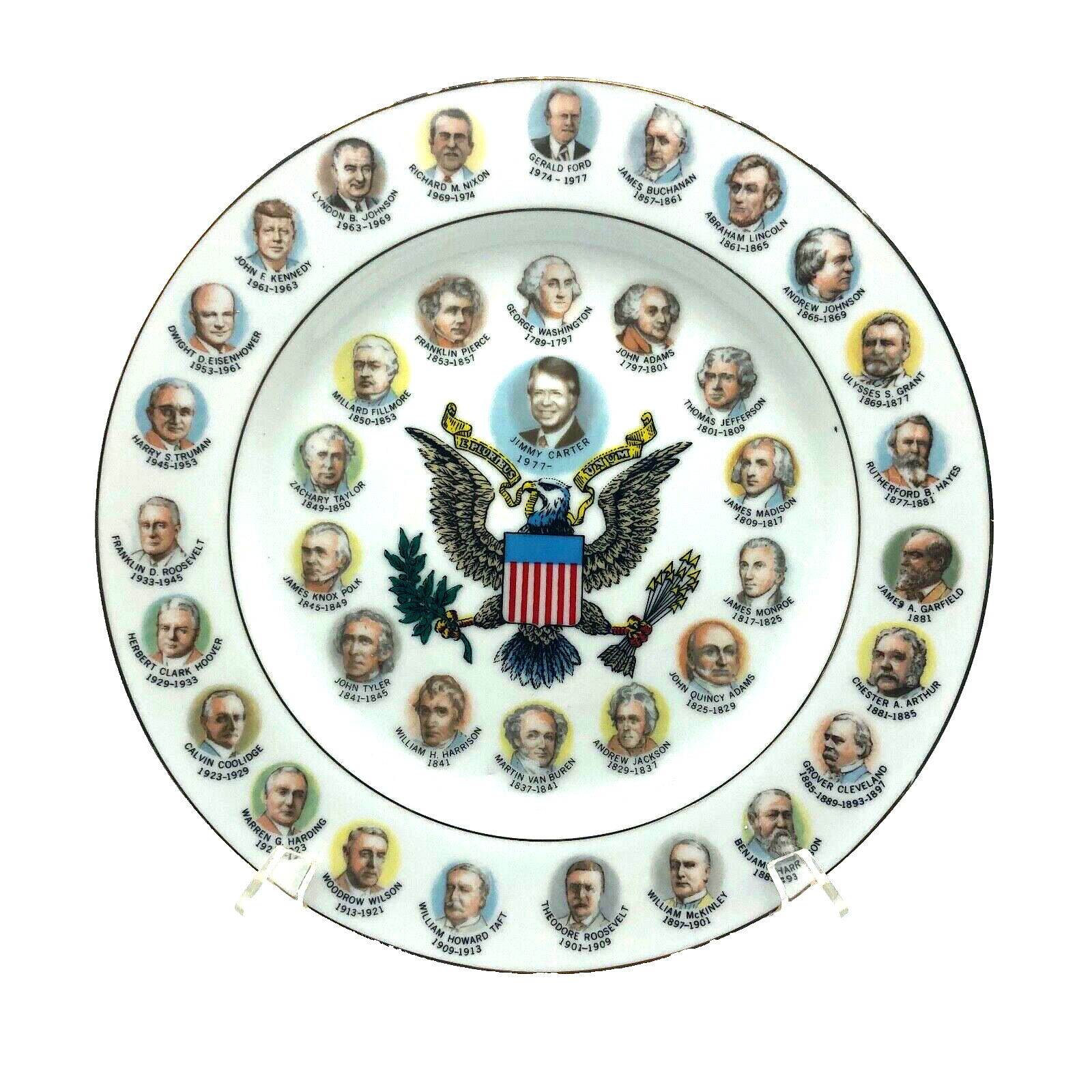 Vintage Two Hundred Years Of Presidents America Decorative Plate History