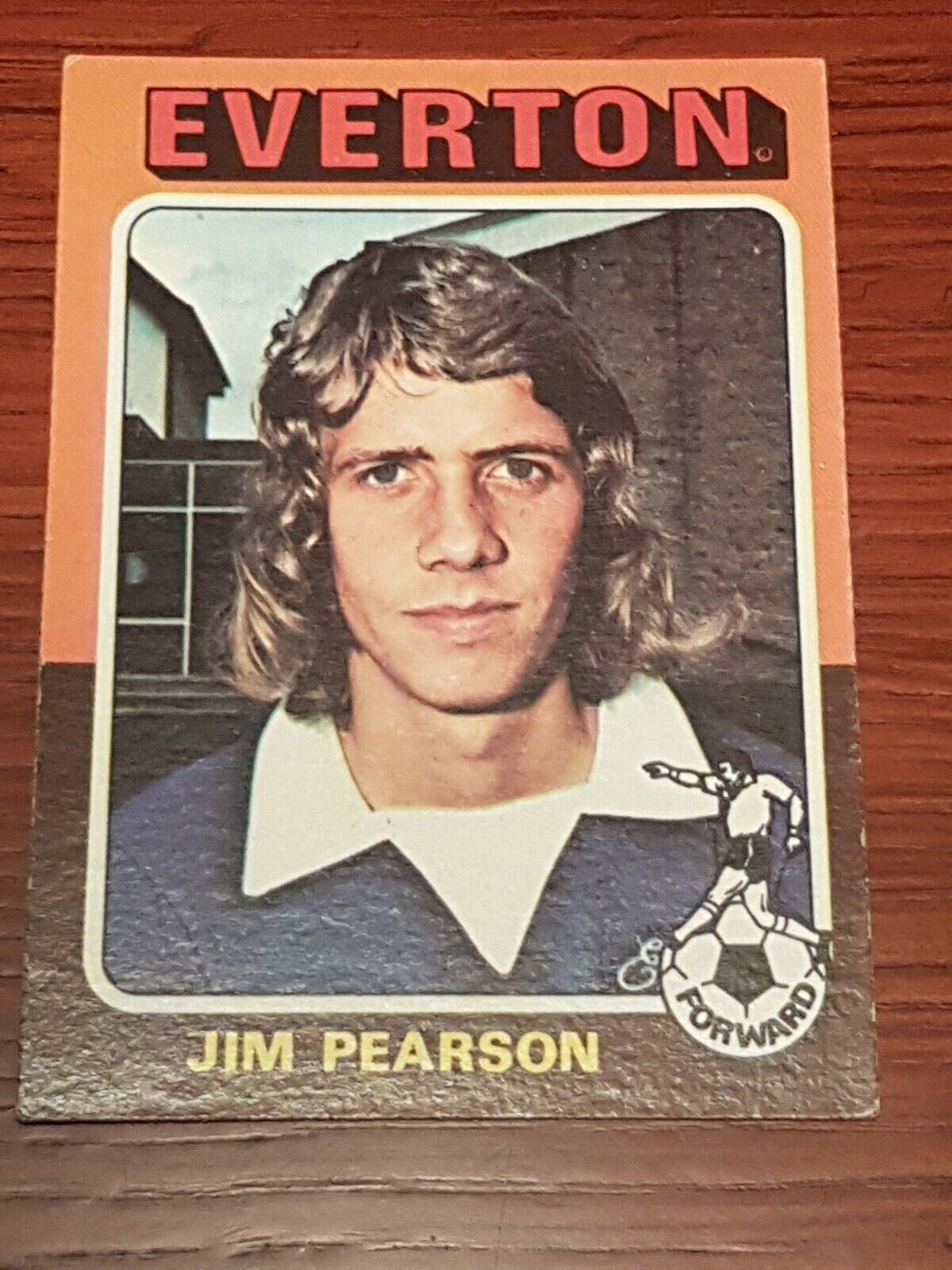 Topps Football Card 1974/75 Red/Grey Jim Pearson Everton No. 3