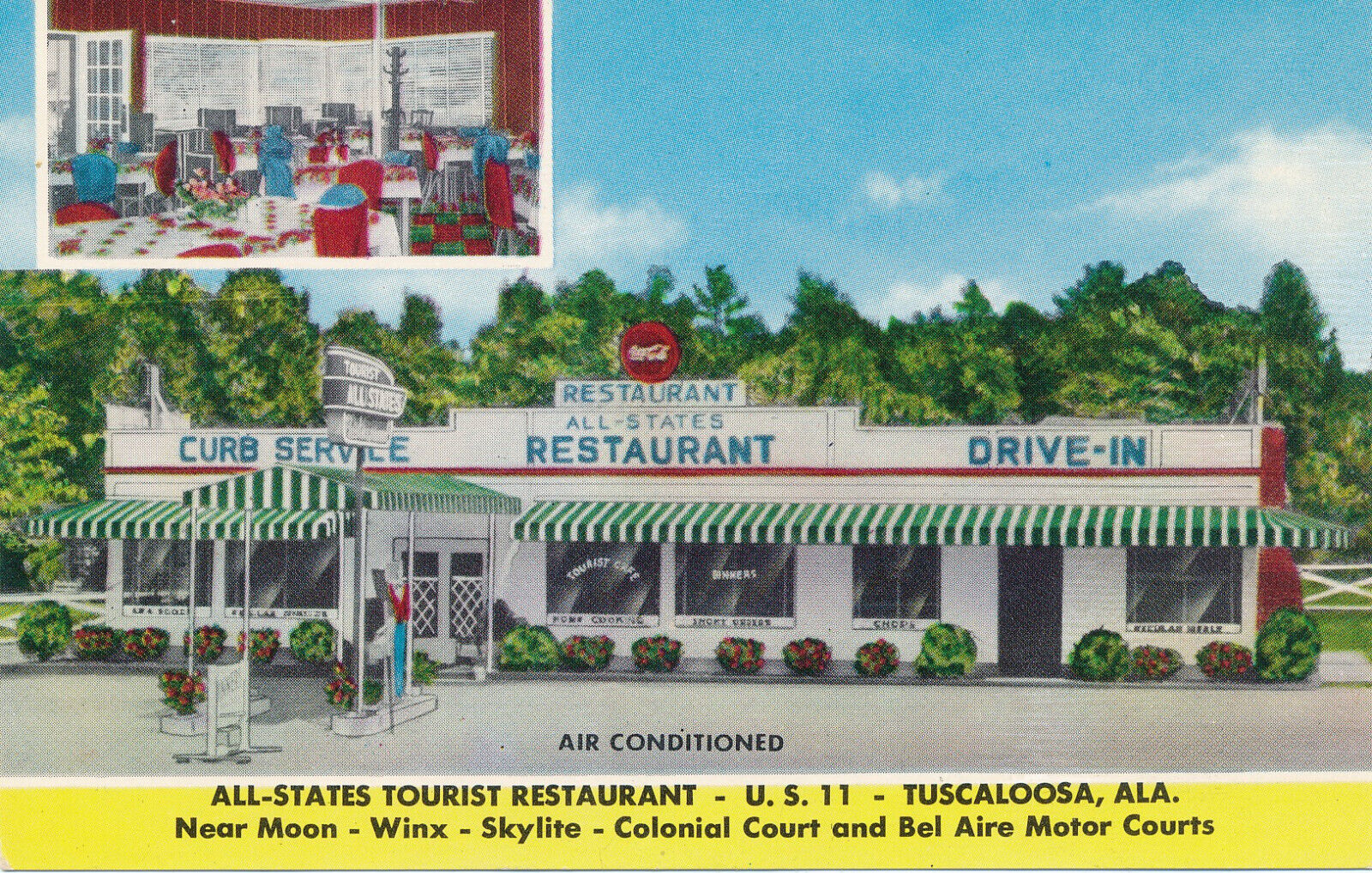 Unmailed chrome All States Tourist Restaurant Tuscaloosa Alabama AL #645