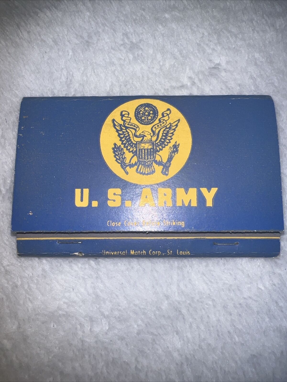Vintage Matchbook/Postcard U. S. Army, Tank Insignia w/ MATCHES