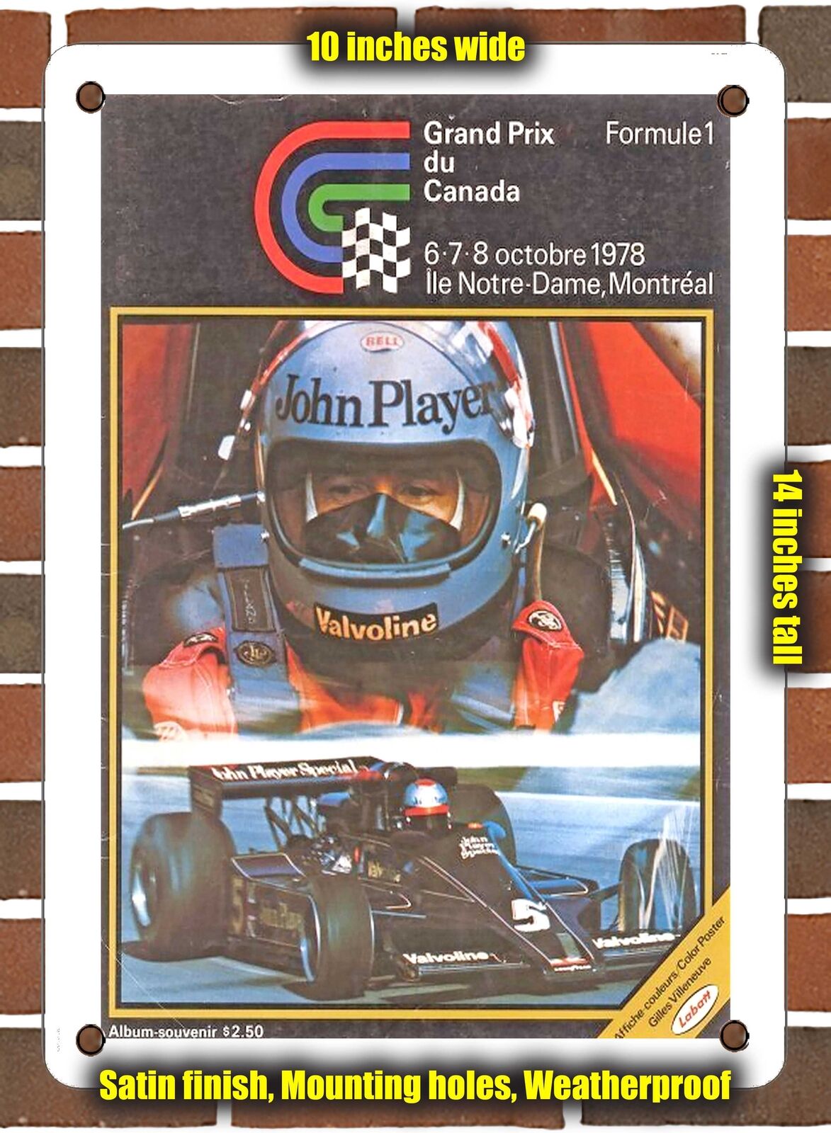 METAL SIGN - 1978 Canadian Grand Prix Montreal - 10x14 Inches