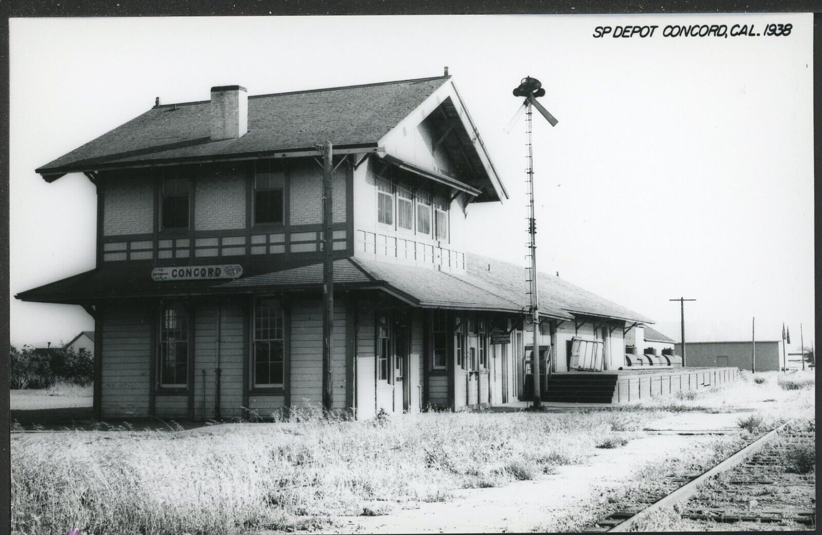 RPPC SPRR Southern Pacific Depot Concord CA Historic Vintage Postcard M1512a