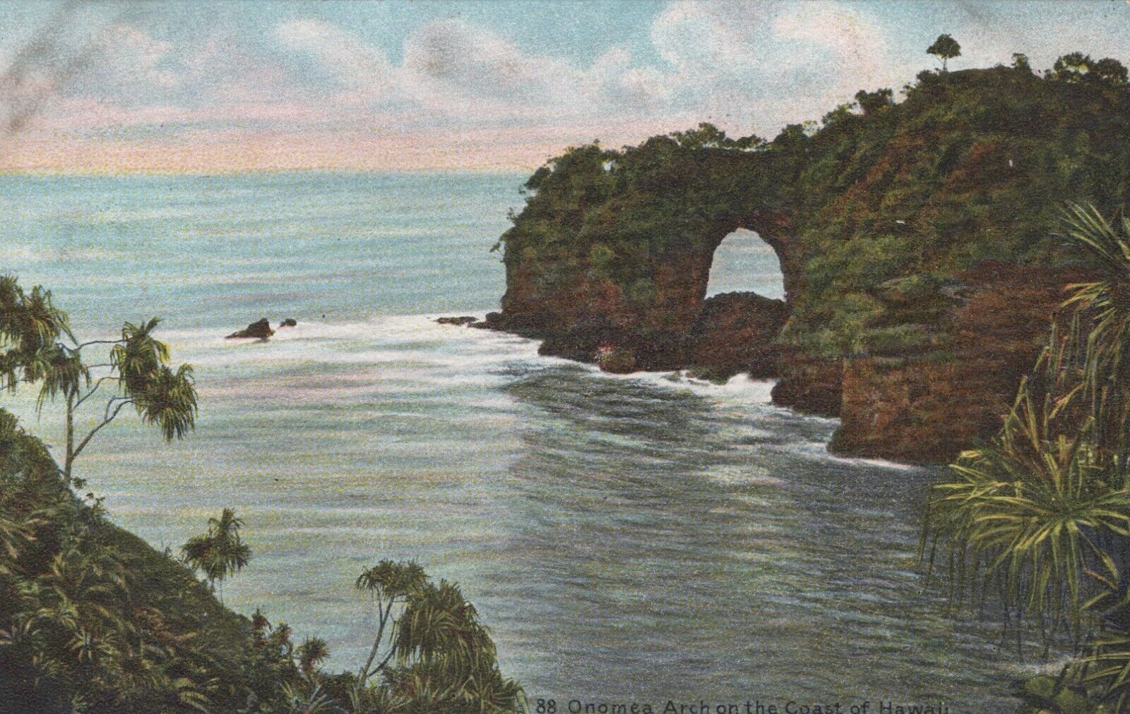 Onomea Arch on The Coast Of Honolulu Hawaii Divided Back Vintage Postcard