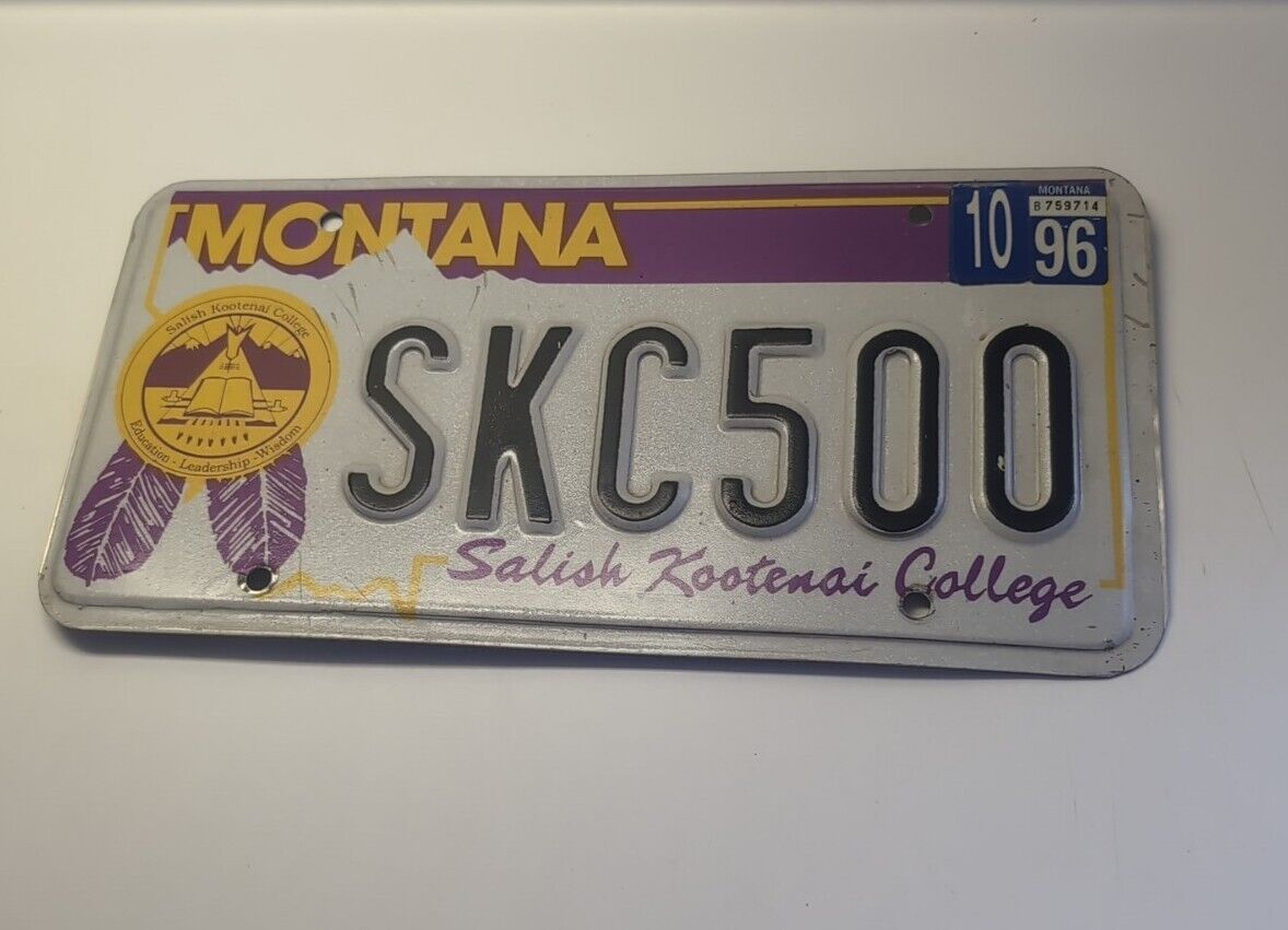 Montana License Plate SKC500 Salish Kootenai College