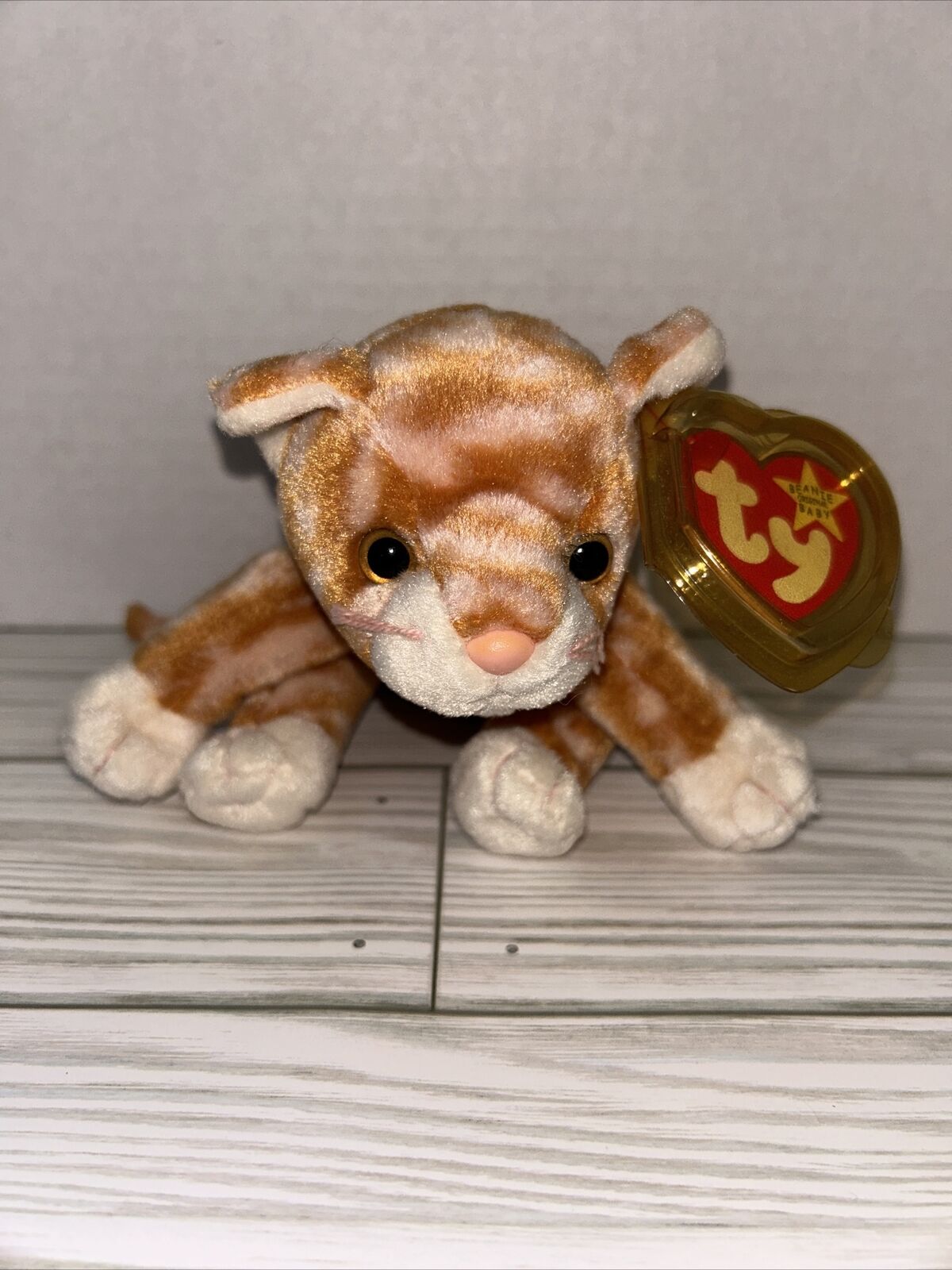 BEANIE BABIES Amber the Cat With Tag Protector {{Retired}}
