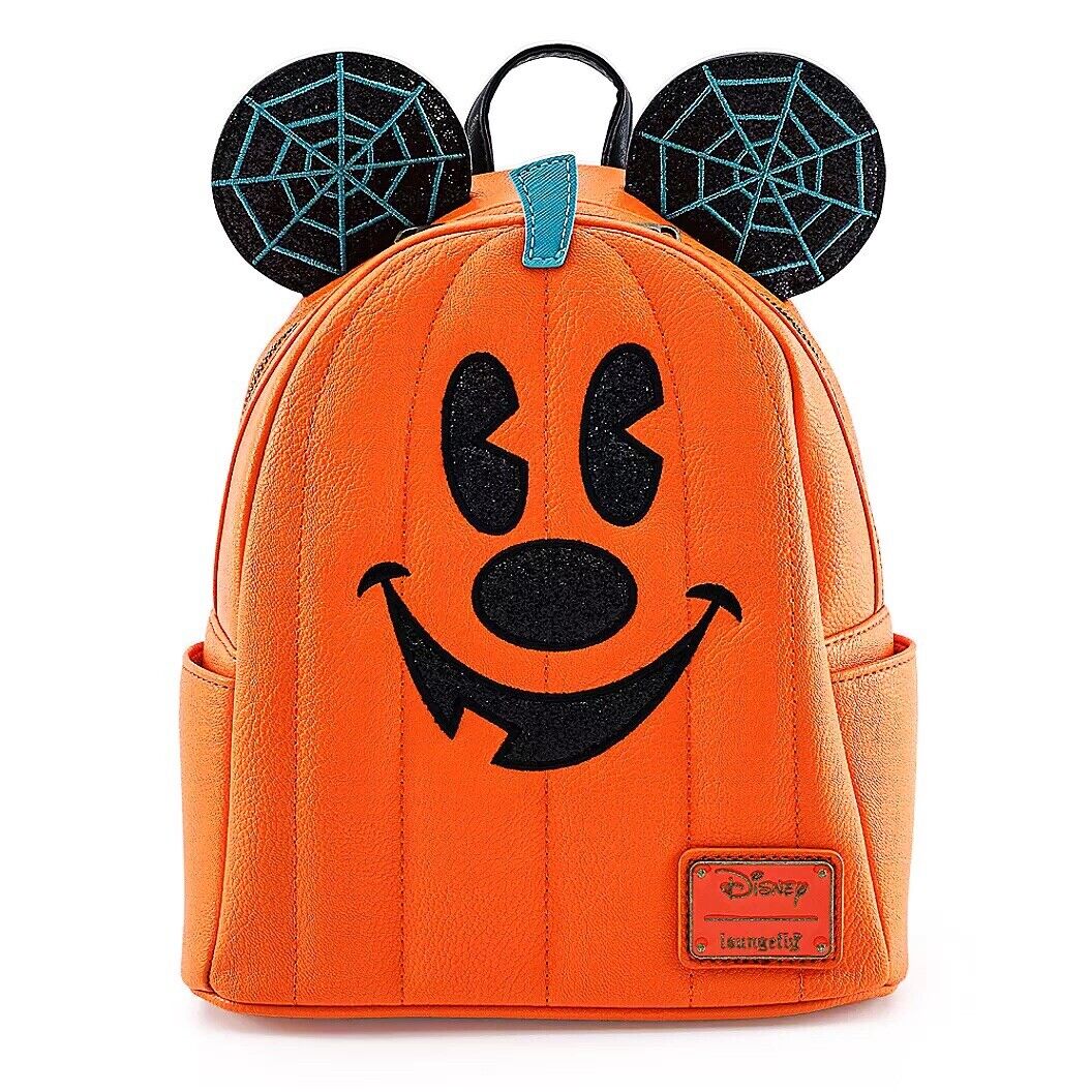 Disney Parks Mickey Mouse Jack-O\'-Lantern Pumpkin Mini Backpack by Loungefly NEW