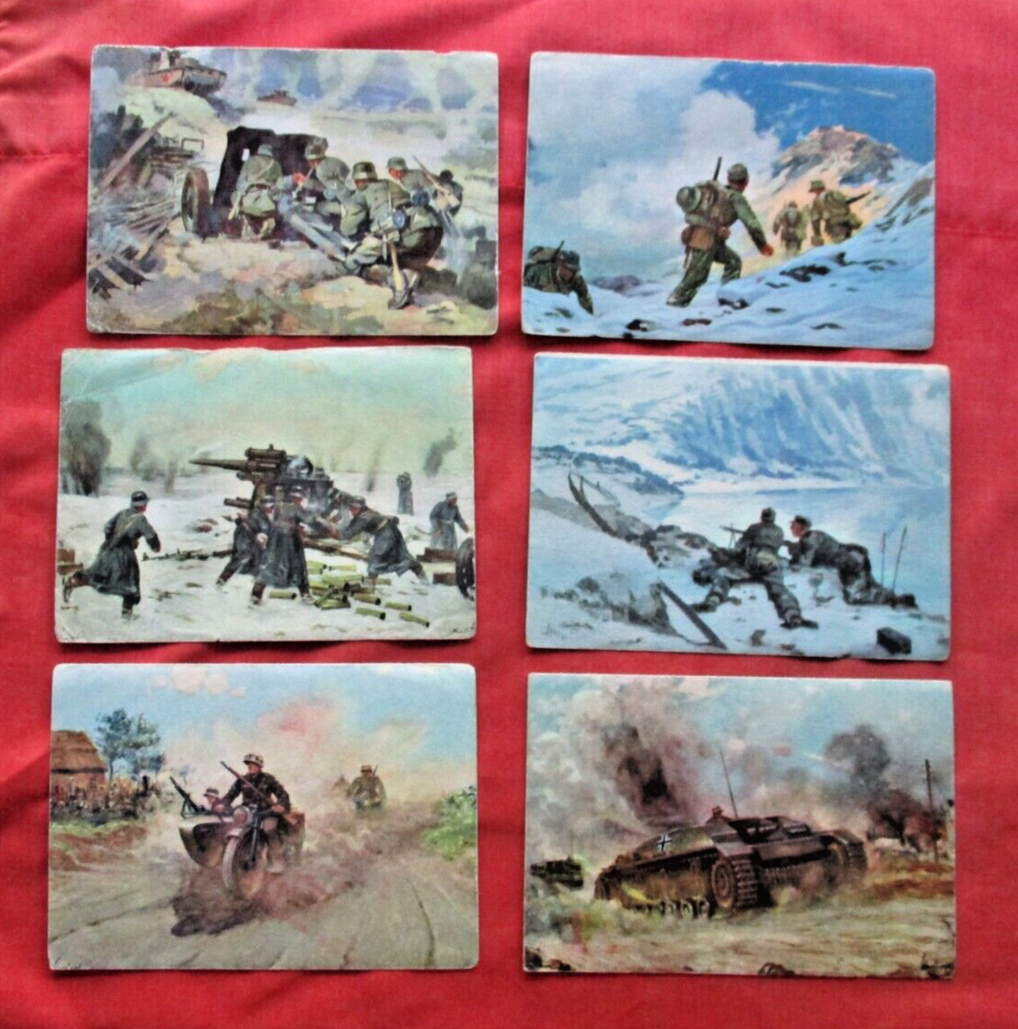 Lot of 14 postcards.  Germany WW 2 Military Scenes.