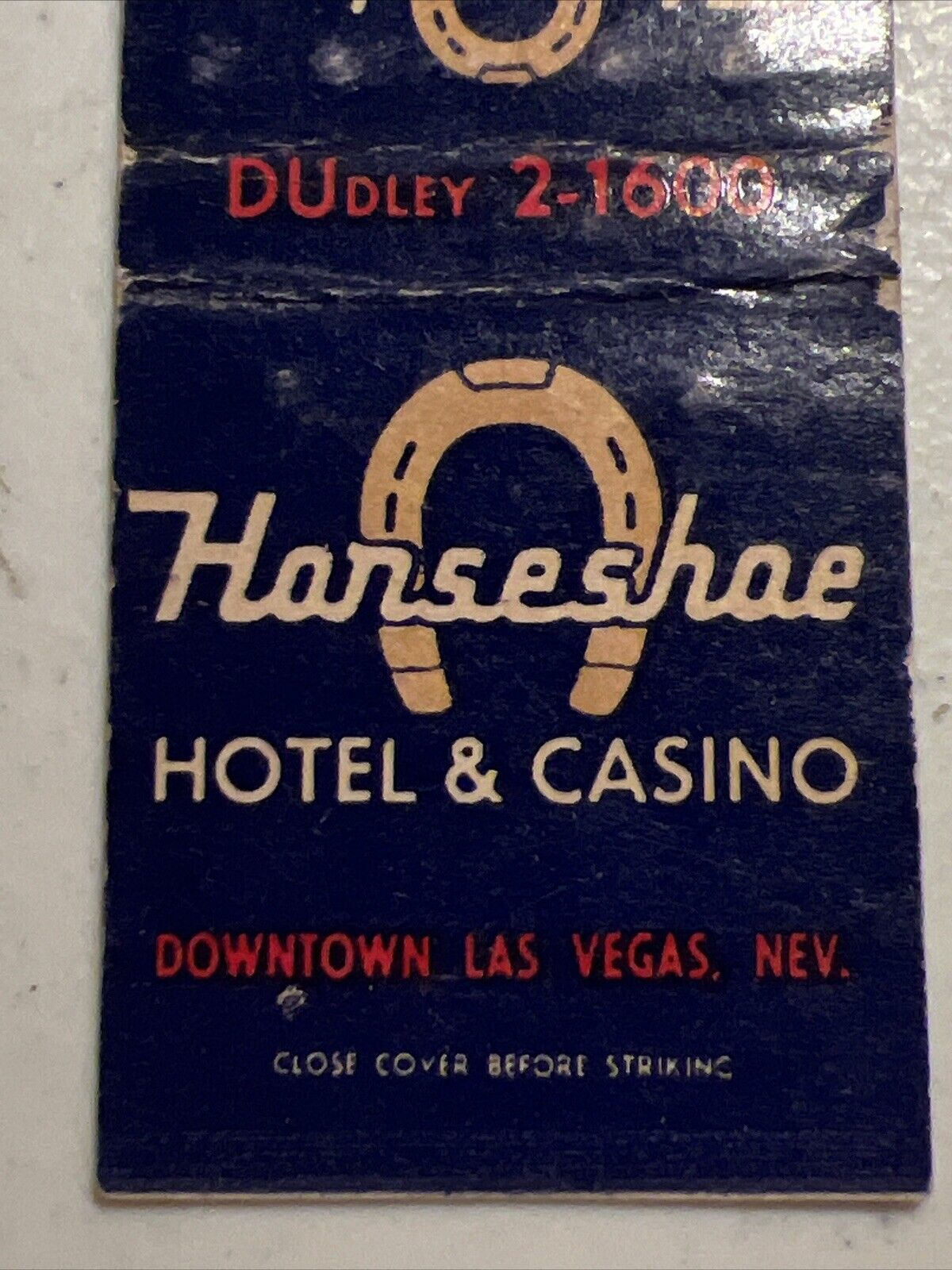 ~ Vintage Vegas HORSESHOE 🧲Matchbook Cover, Good  Cond. 1950s