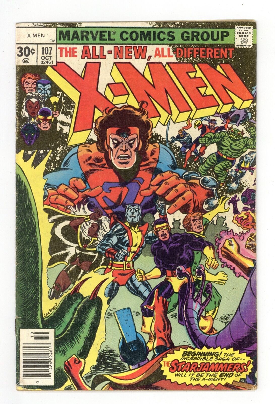 Uncanny X-Men #107 GD+ 2.5 1977 1st full app. Starjammers
