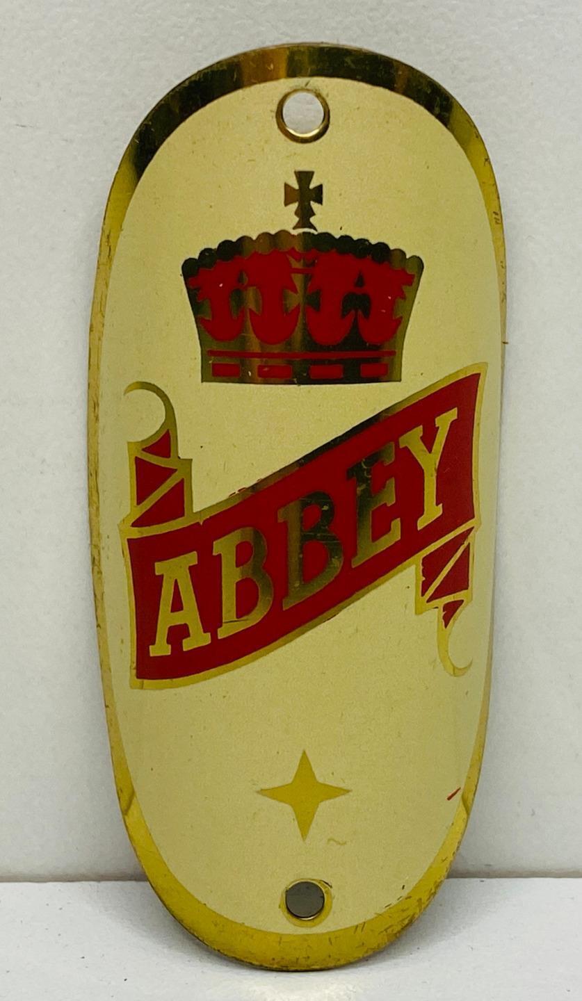 NEW OLD STOCK antique ABBEY bicycle HEAD BADGE tag vintage