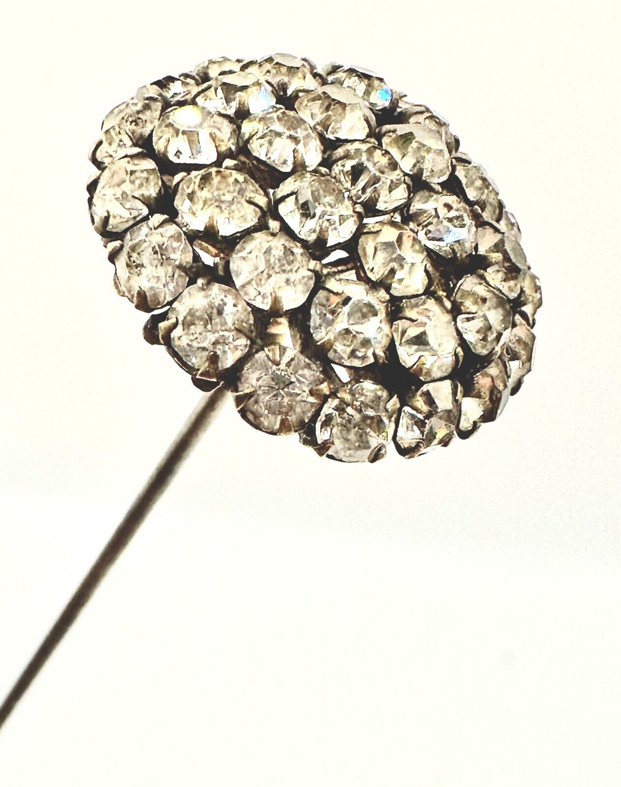 Antique Hatpin Sparkle Sparkle Darling Rhinestone Fancy Back Chic Collectible